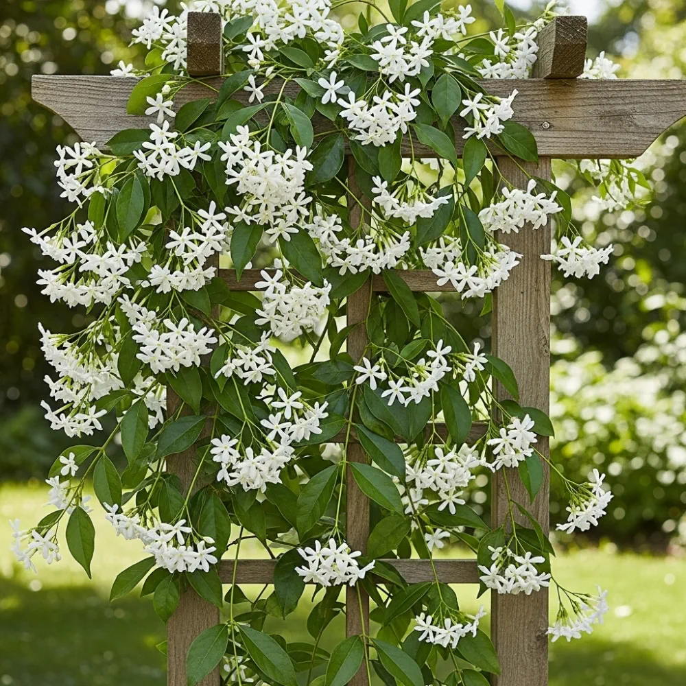 3ft Star Jasmine | Trachelospermum jasminoides | Pyramid Trained | 3L Pot - Image 4