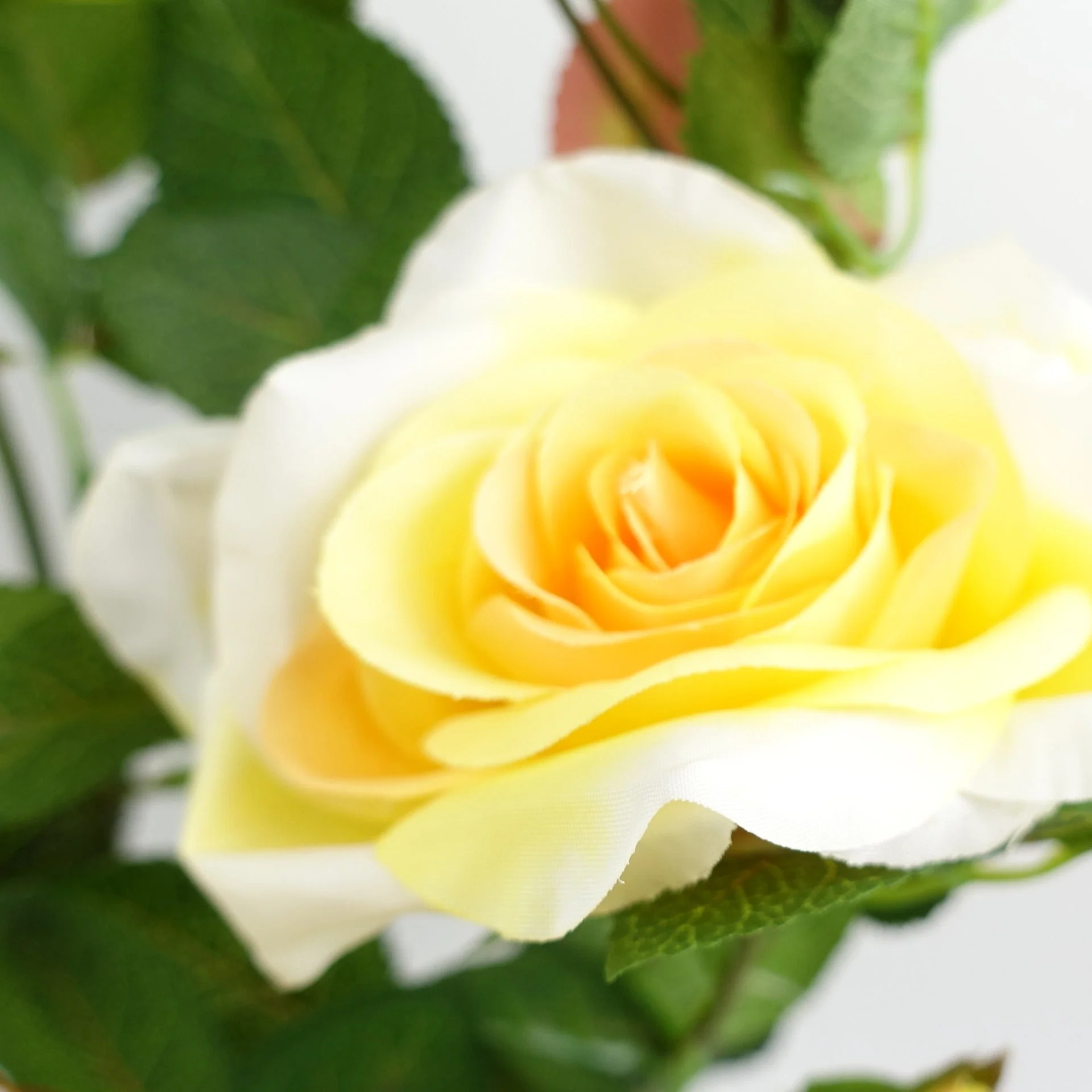 50cm Artificial Yellow Rose Plant - Image 2