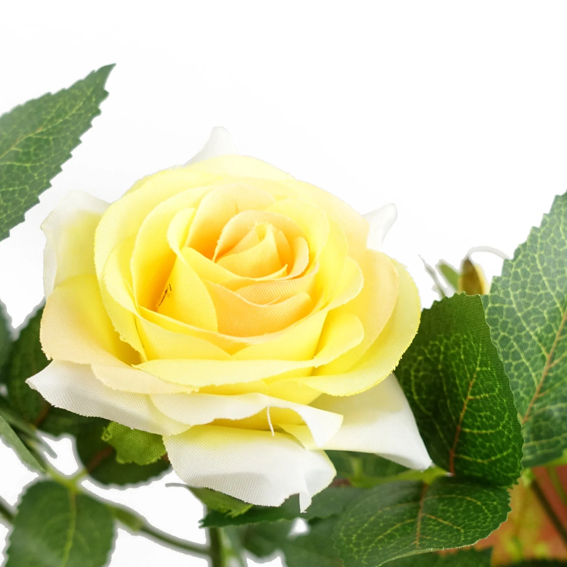 50cm Artificial Yellow Rose Plant - Image 3