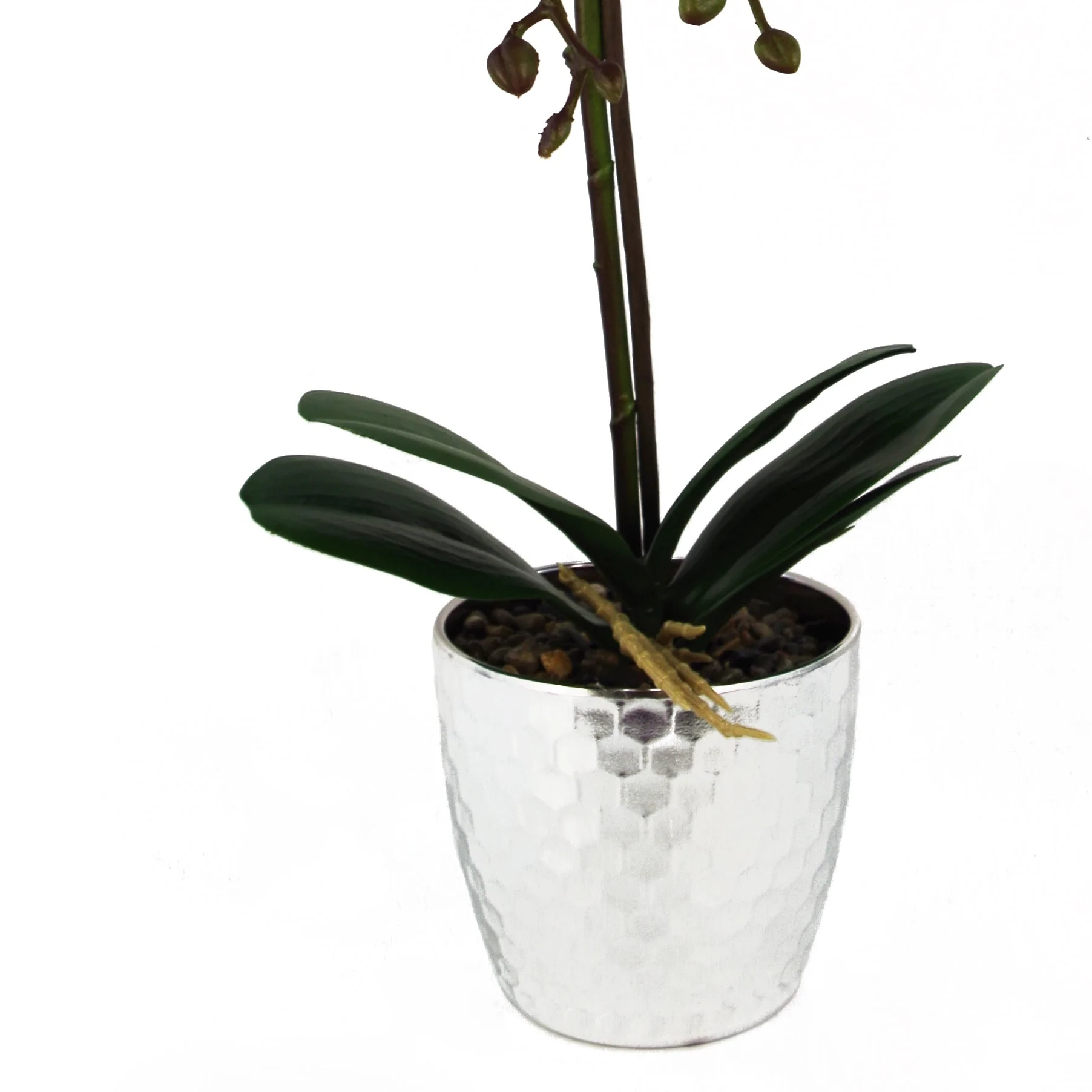 50cm Phalaenopsis Orchid Artificial - Dark Pink Silver - Image 4