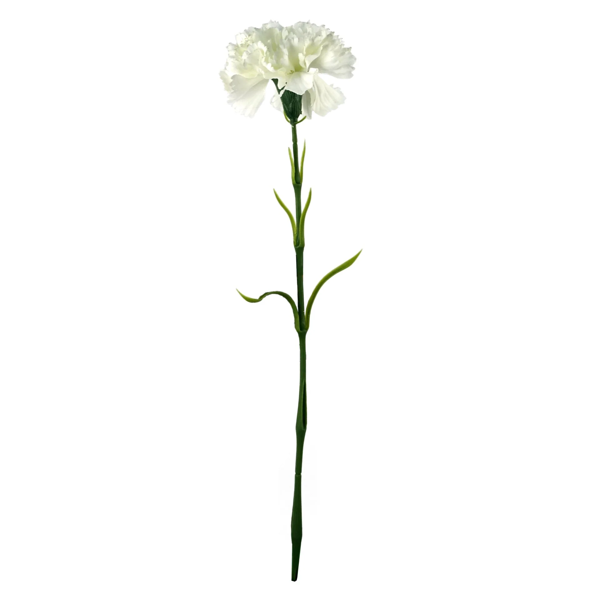 50cm Single White Carnation Artificial Flower - Image 2