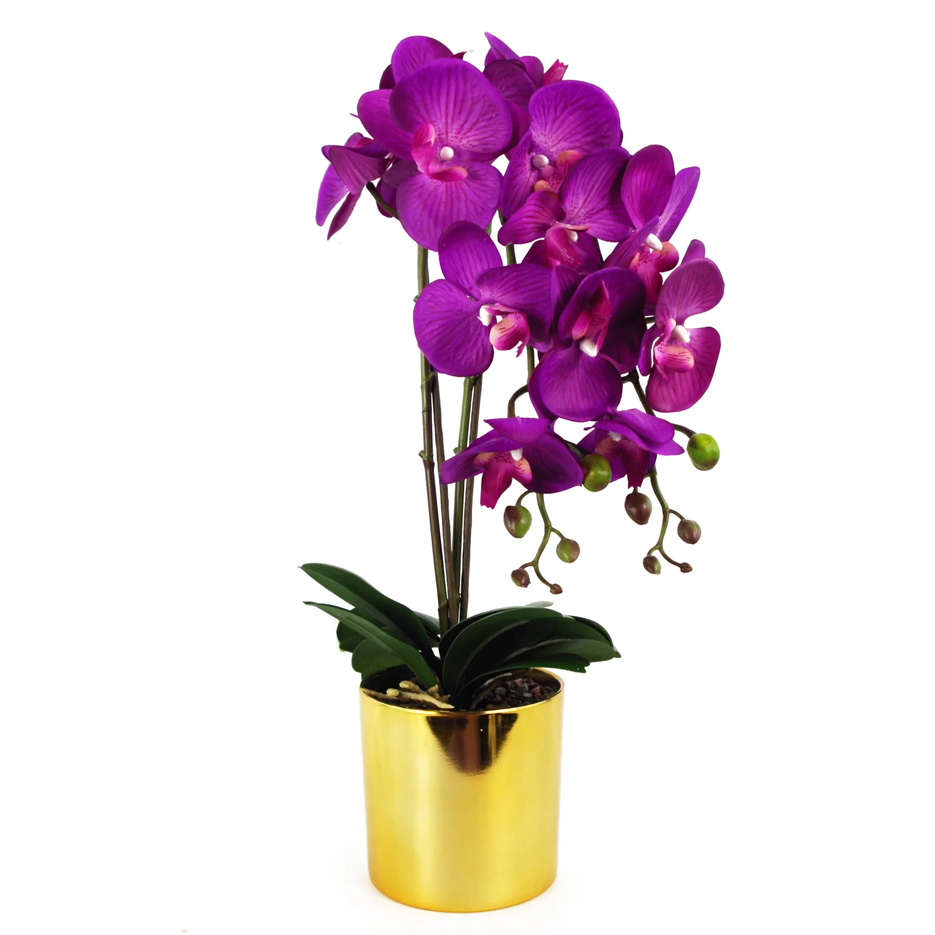 52cm Artificial Orchid Large - Purple / Gold - Image 3