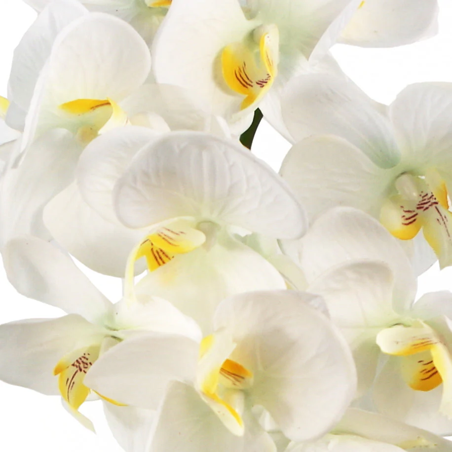 52cm Artificial Orchid Large - White / Gold - Image 2