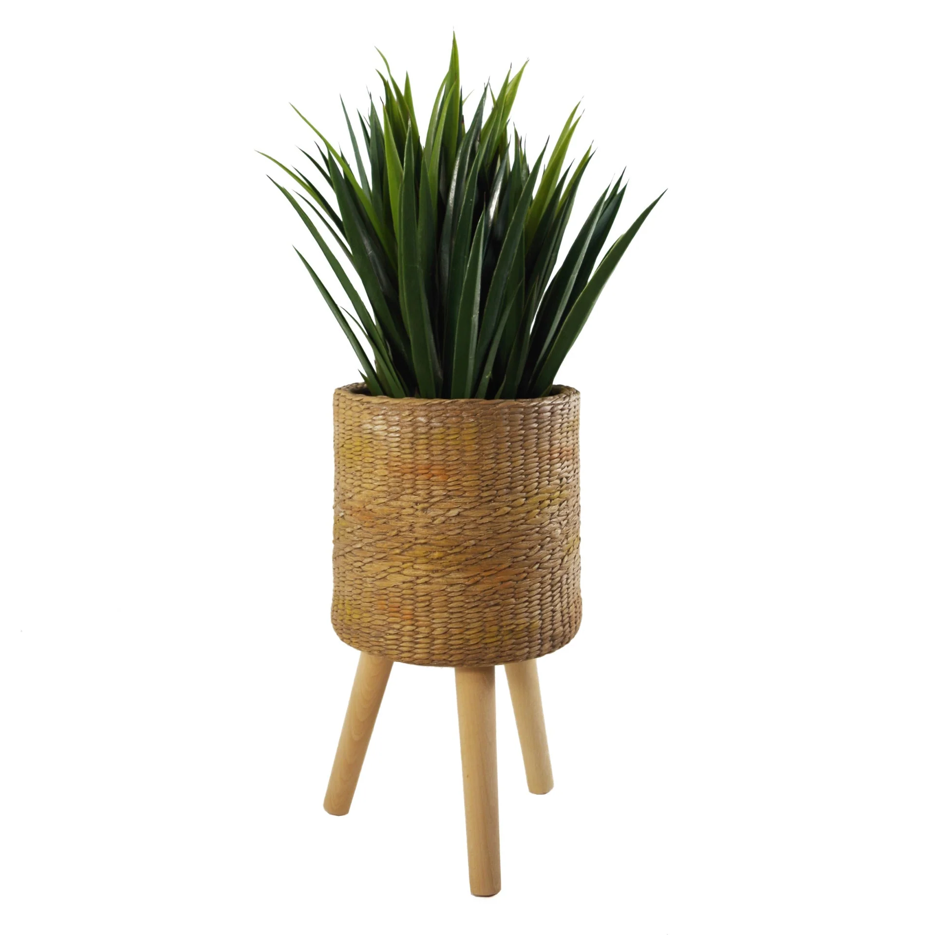 54cm x 30cm Rattan Effect Composite Large Planter - Image 4
