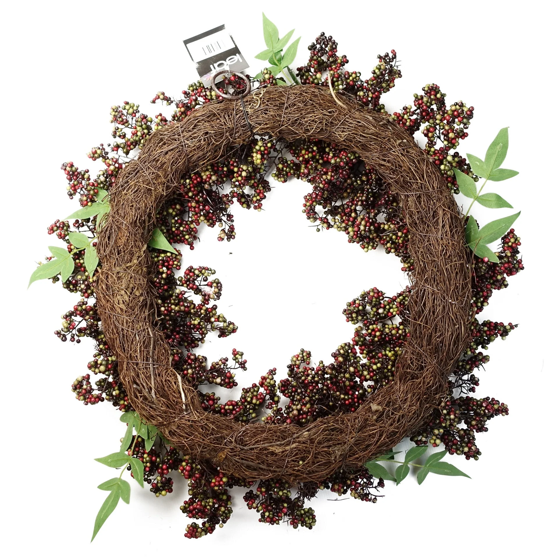 55cm Artificial Hanging Black Berry Wreath - Image 4