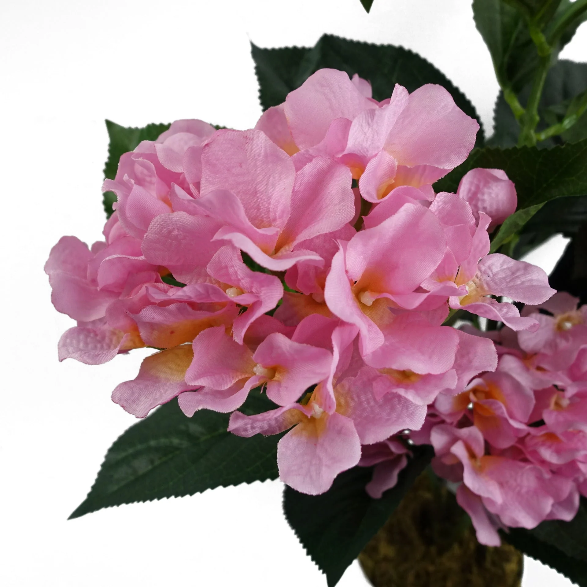 55cm Artificial Pink Hydrangea Plant - Image 3