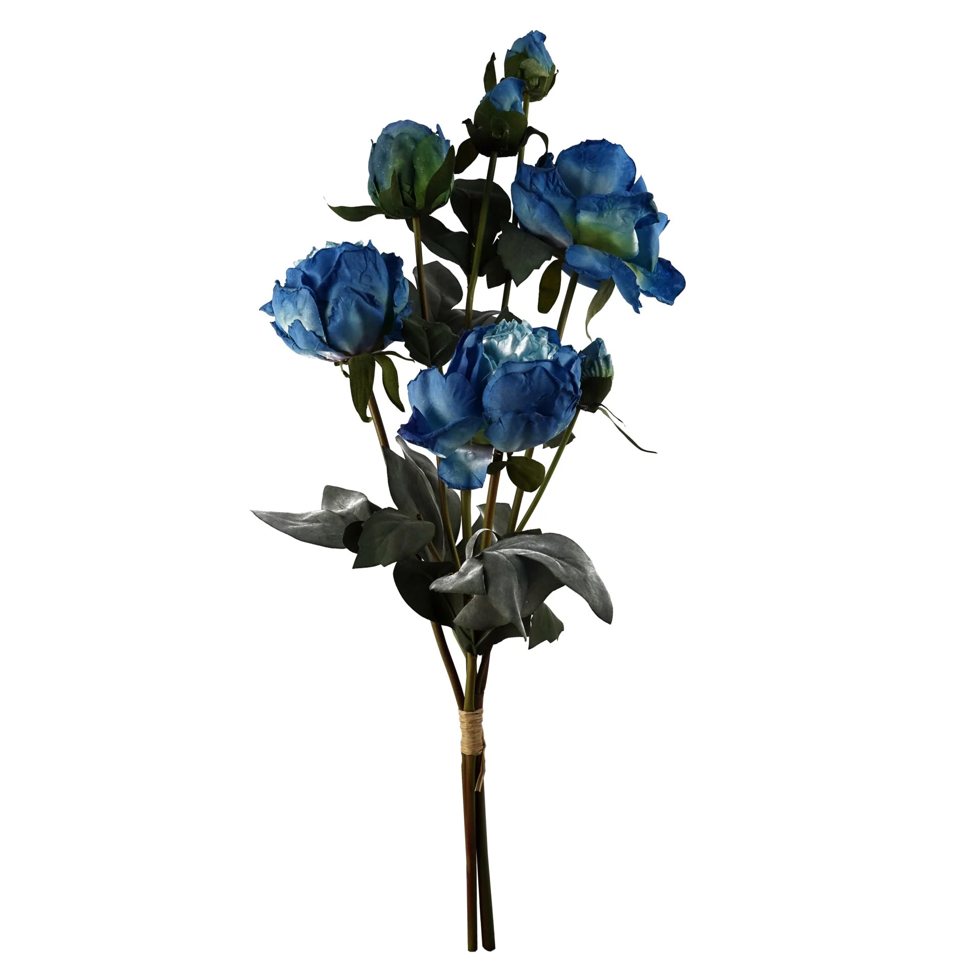 55cm Blue Peony Artificial Flowers Spray - Image 2