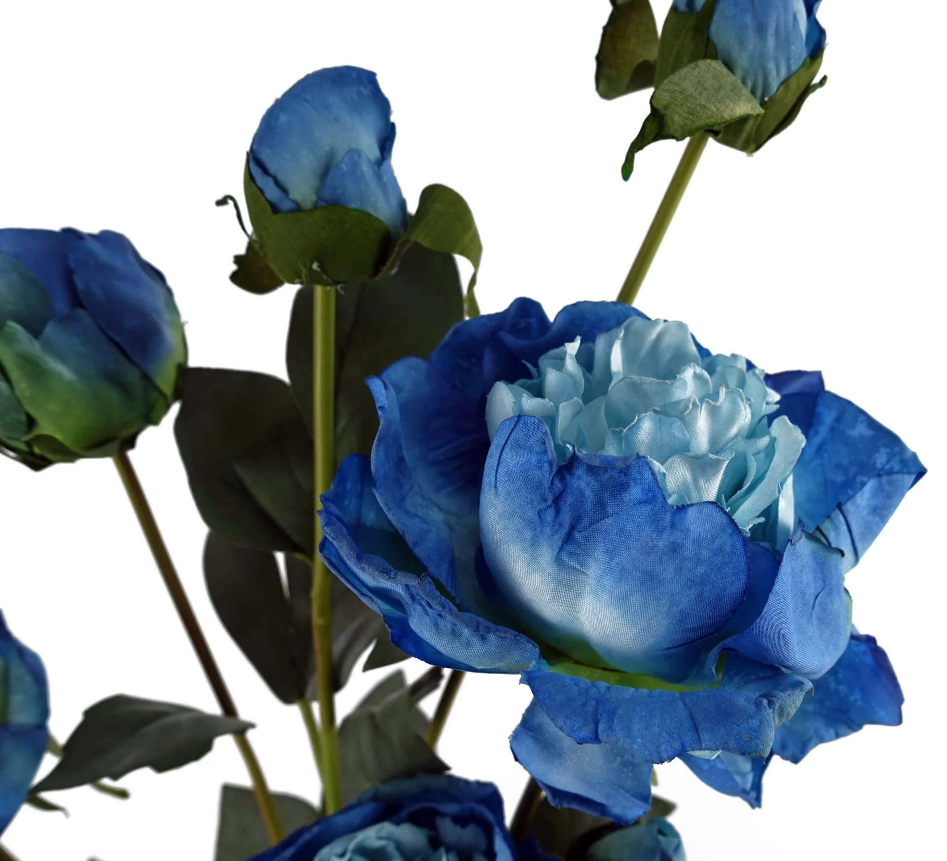 55cm Blue Peony Artificial Flowers Spray - Image 3