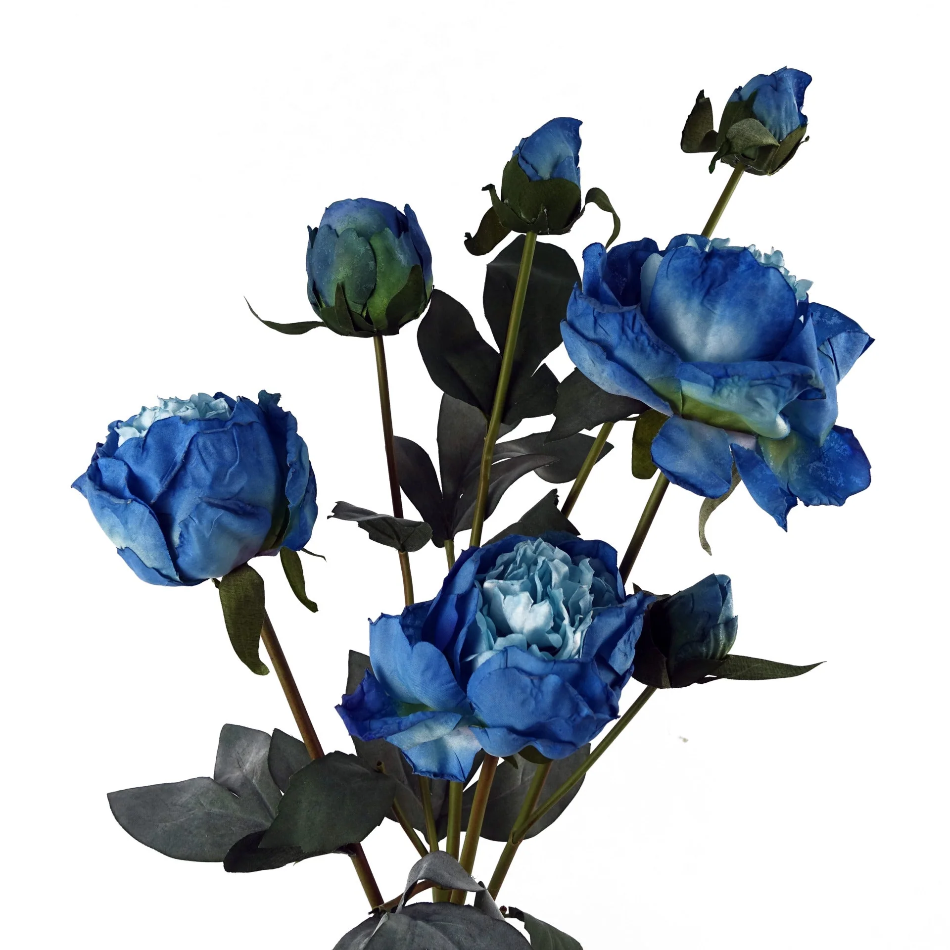 55cm Blue Peony Artificial Flowers Spray - Image 4
