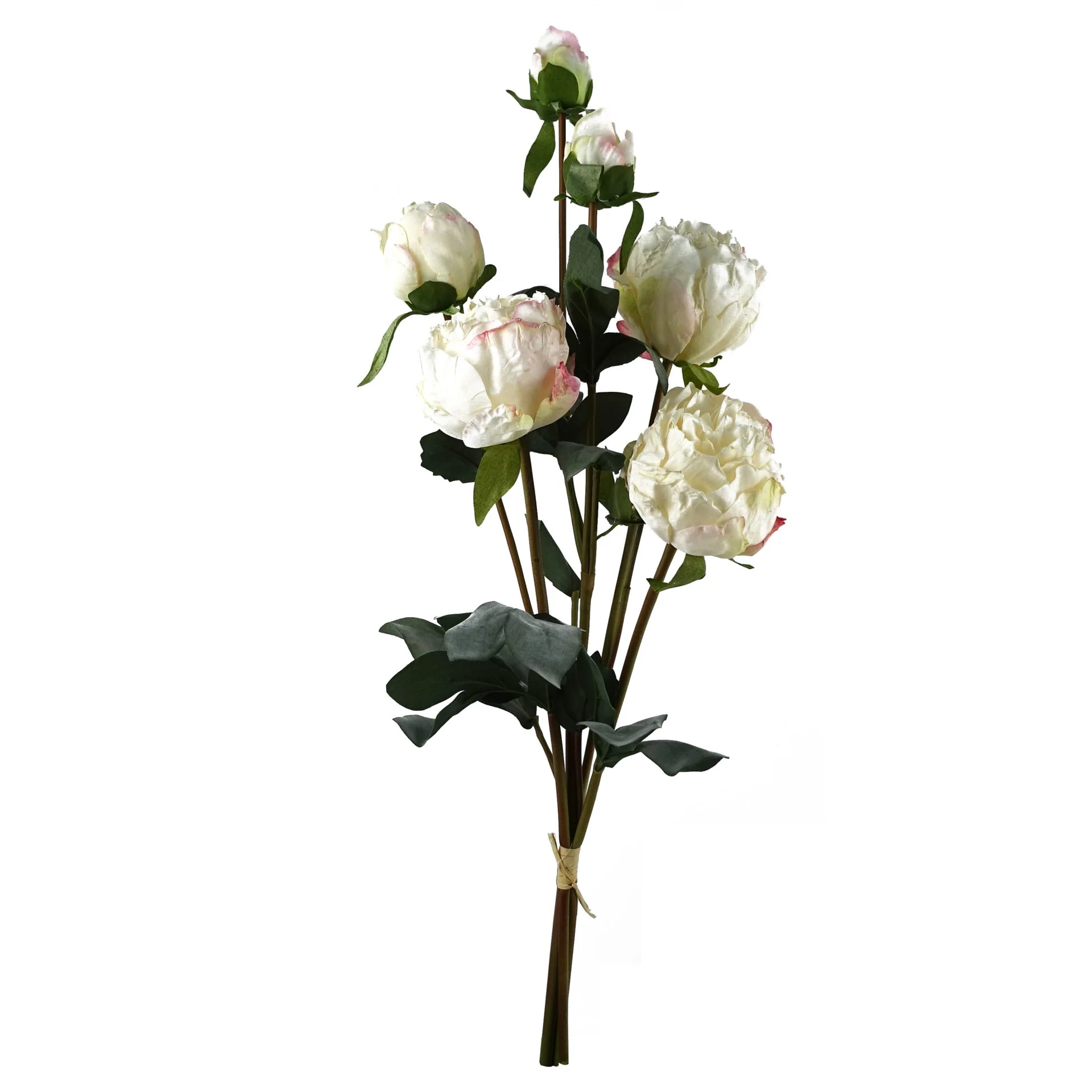 55cm Cream Peony Artificial Flowers Spray - Image 2