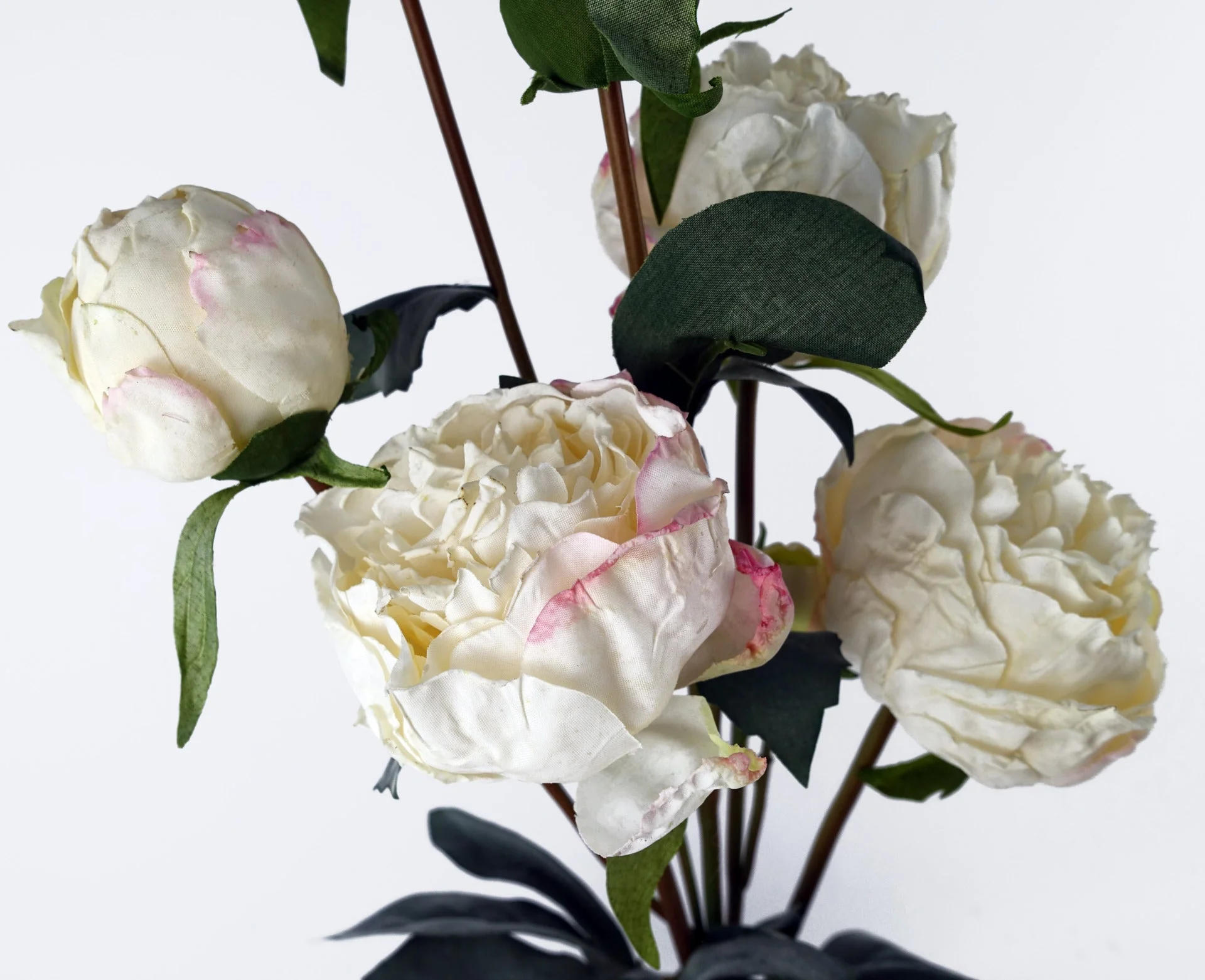 55cm Cream Peony Artificial Flowers Spray - Image 4