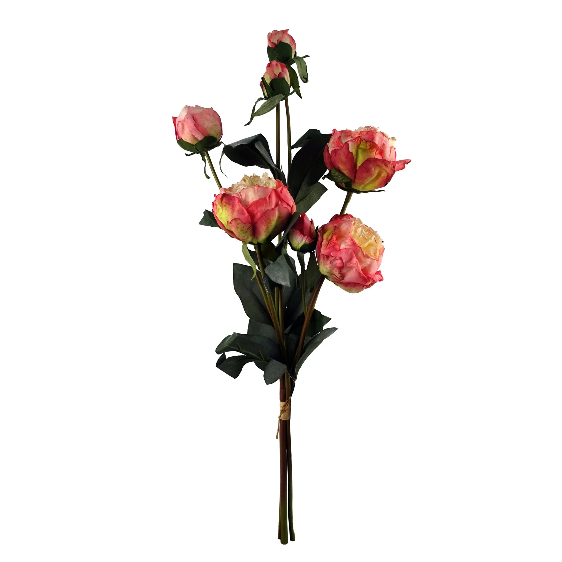 55cm Pink Peony Artificial Flowers Spray - Image 2