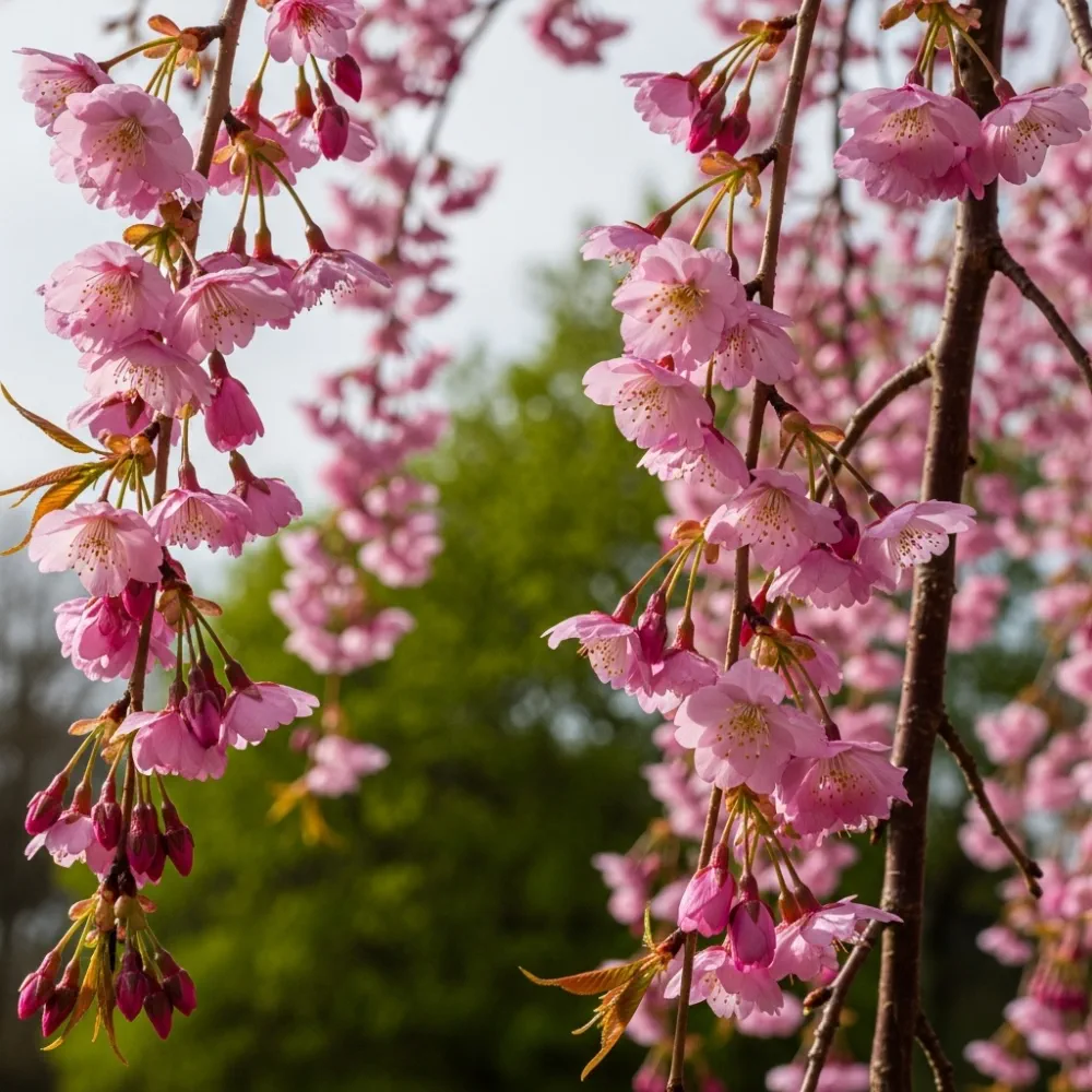 5ft Pink Weeping Winter Flowering Cherry Tree | Prunus subhirtella 'Pendula Rosea' | 7.5L Pot | 2 Years Old