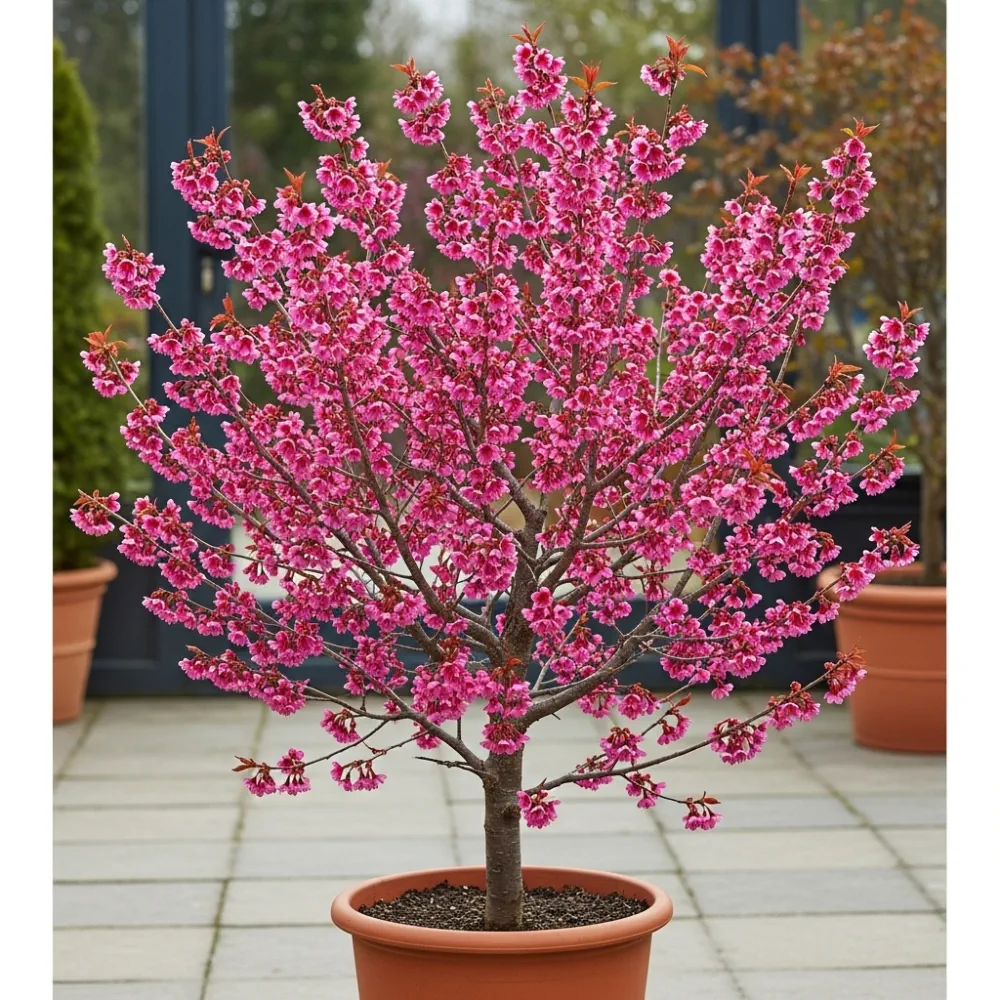 5ft Small Pink Cherry Blossom Tree | Prunus 'Okame' | 7.5L Pot | 2 Years Old