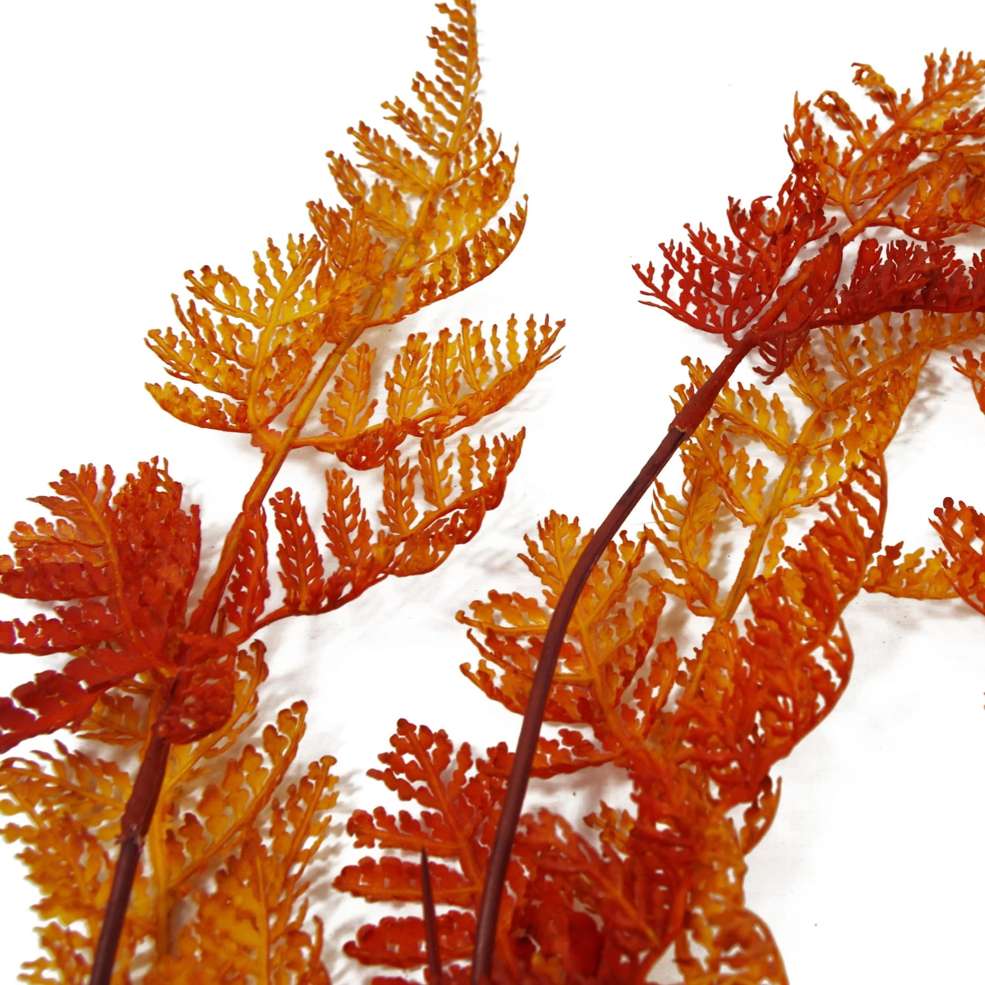 6 x 100cm Artificial Hanging Maidenhair Fern Plant Autumn Orange - Image 3
