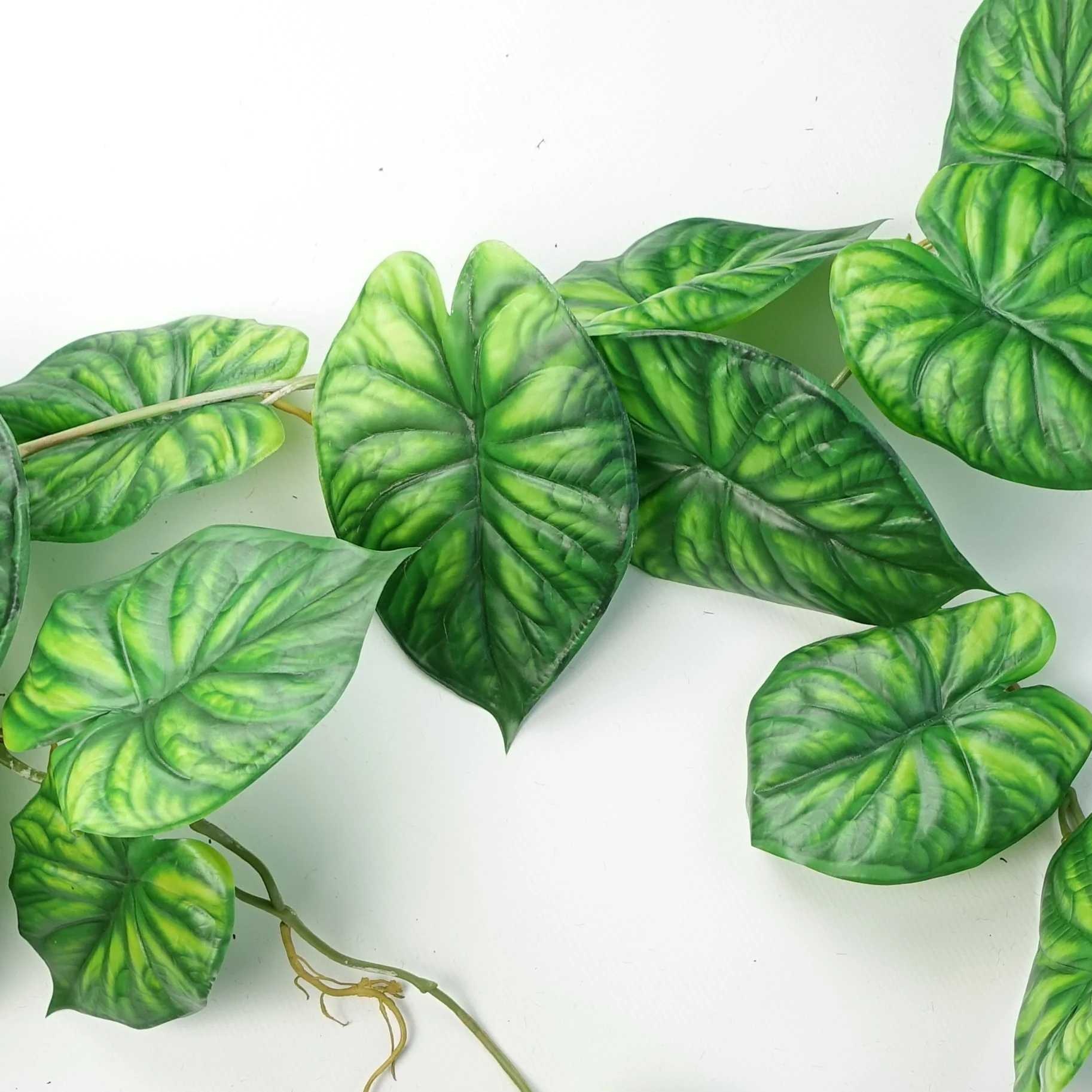 6 x 120cm Artificial Hanging Trailing Plant Alocasia Dragon Scale Green - Image 2