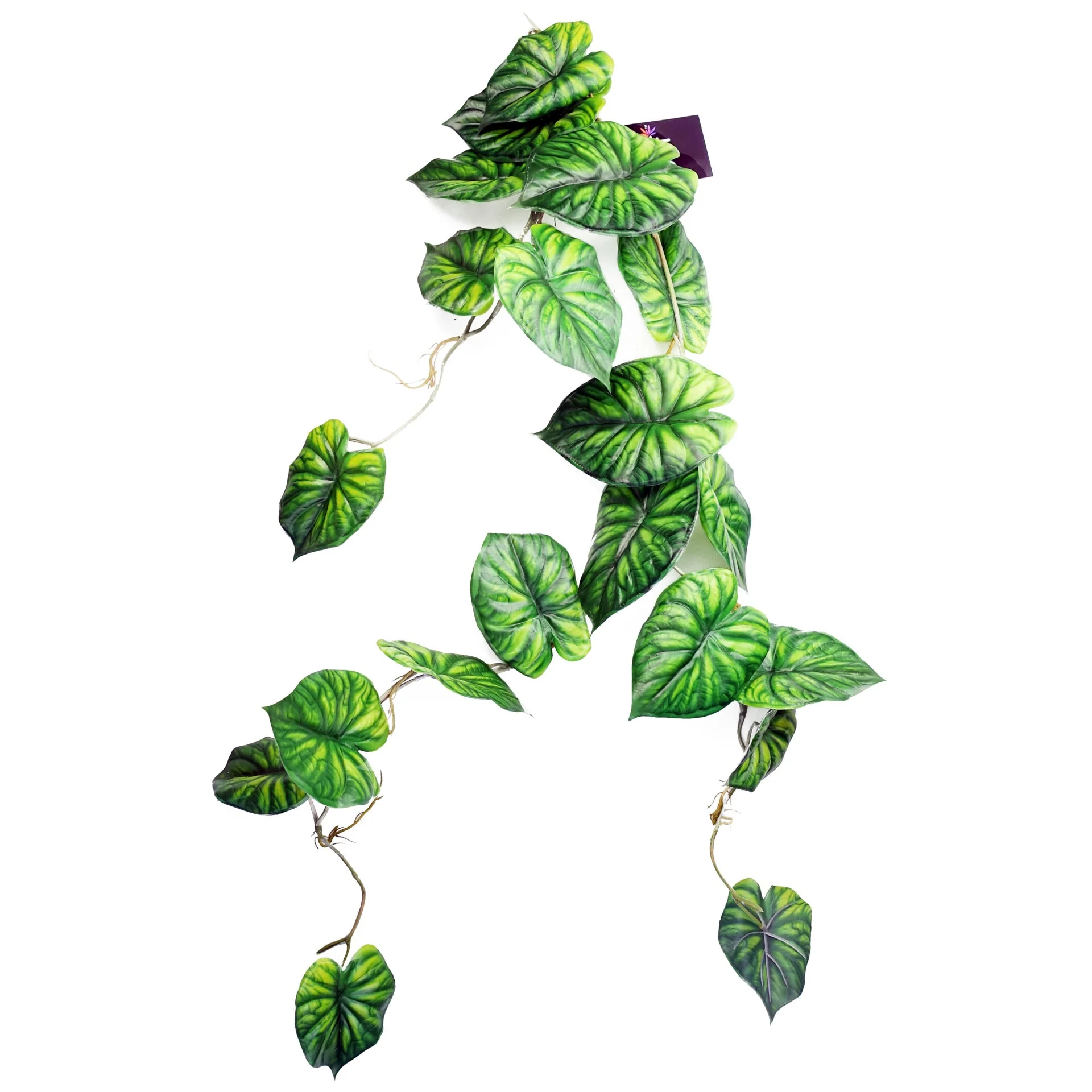 6 x 120cm Artificial Hanging Trailing Plant Alocasia Dragon Scale Green - Image 4