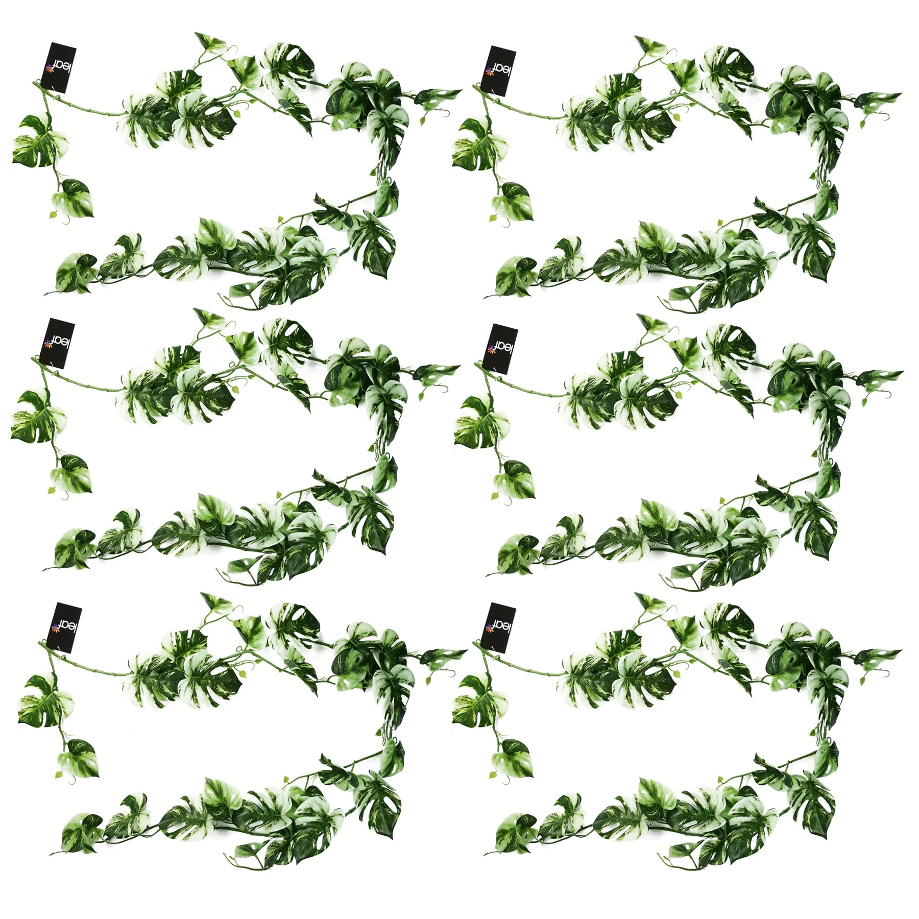 6 x 180cm Artificial Hanging Trailing Variegated Monstera Plant
