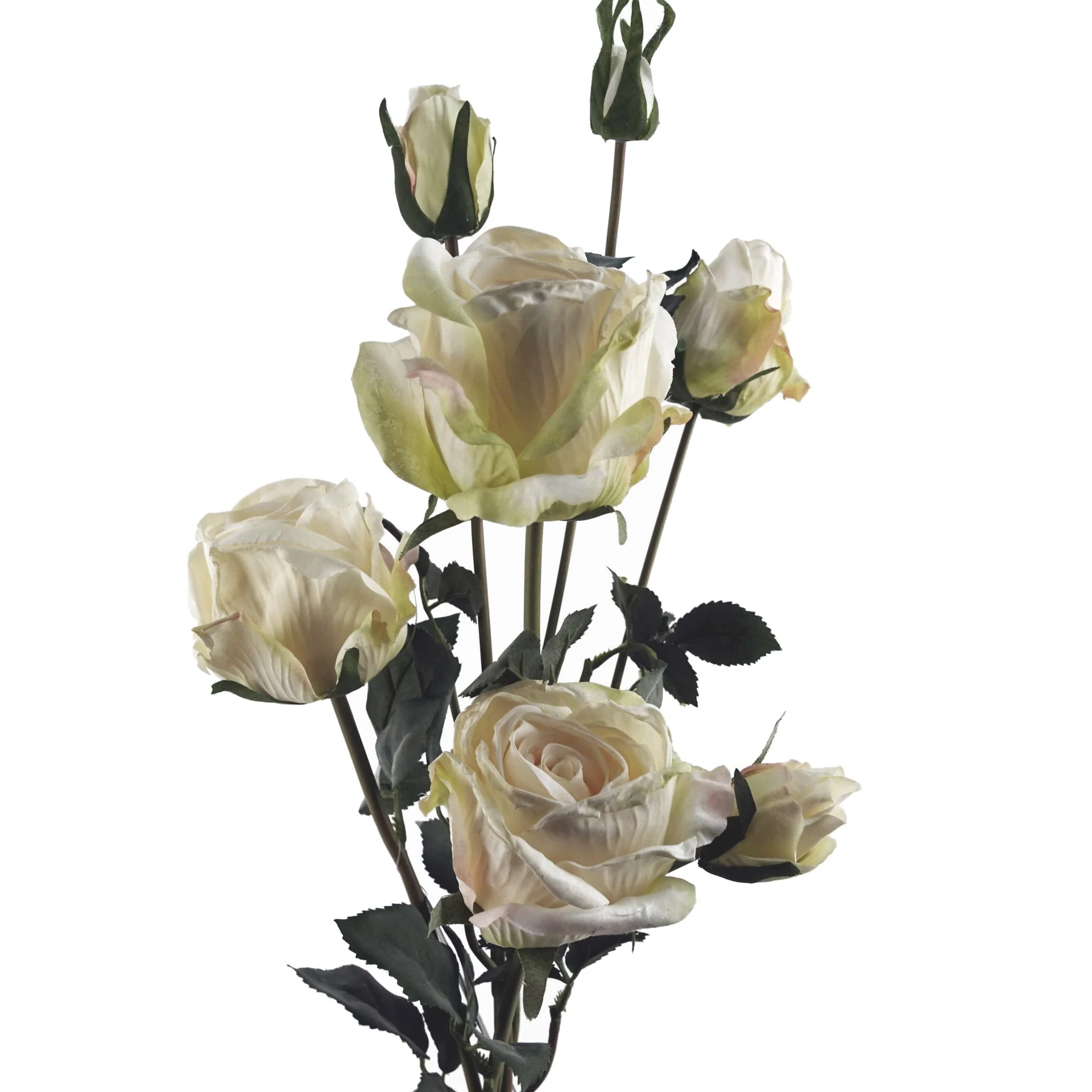 6 x 60cm Cream Rose Artificial Flower Sprays - 24 Flowers 18 Buds - Image 3
