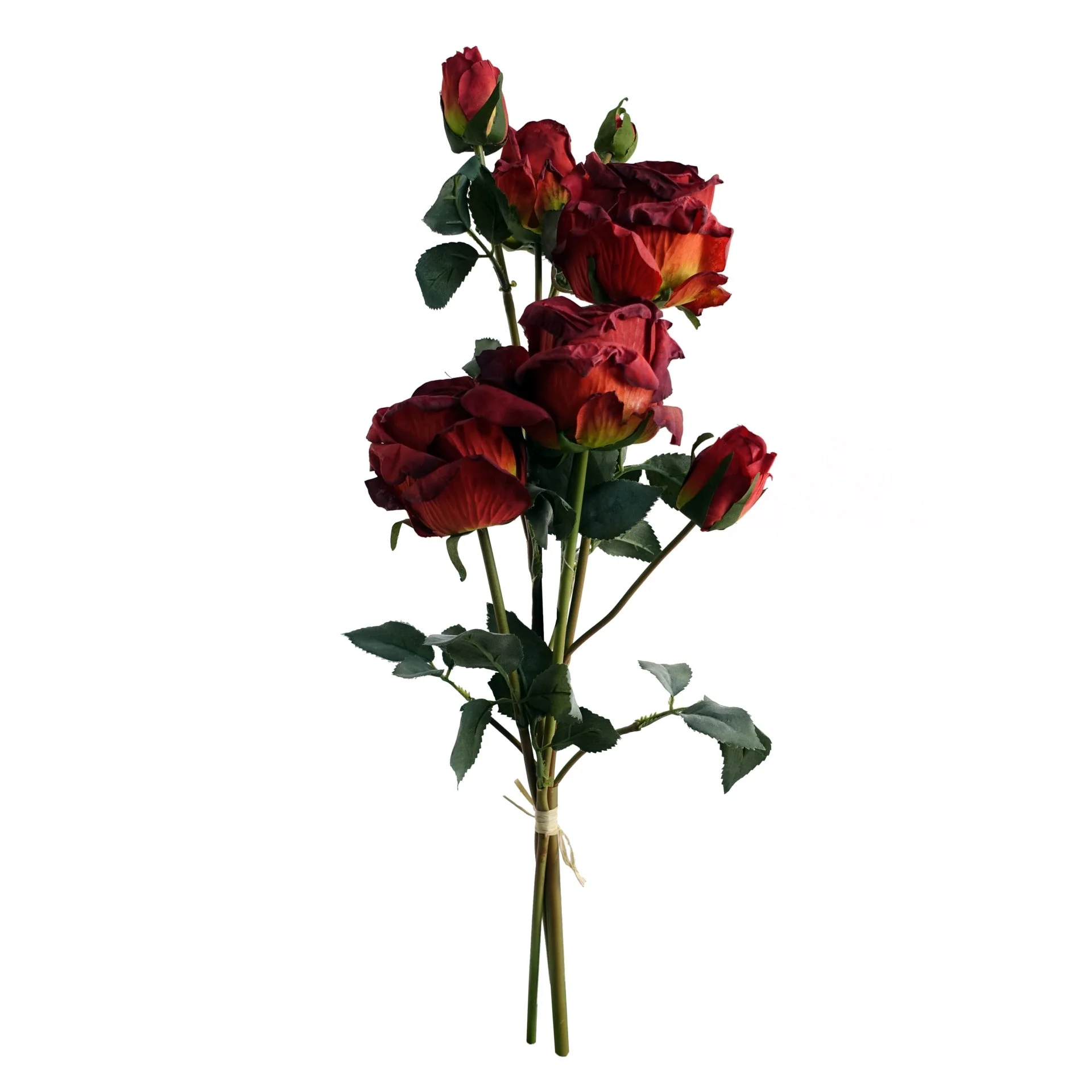 6 x 60cm Red Rose Artificial Flower Sprays - 24 Flowers 18 Buds - Image 4