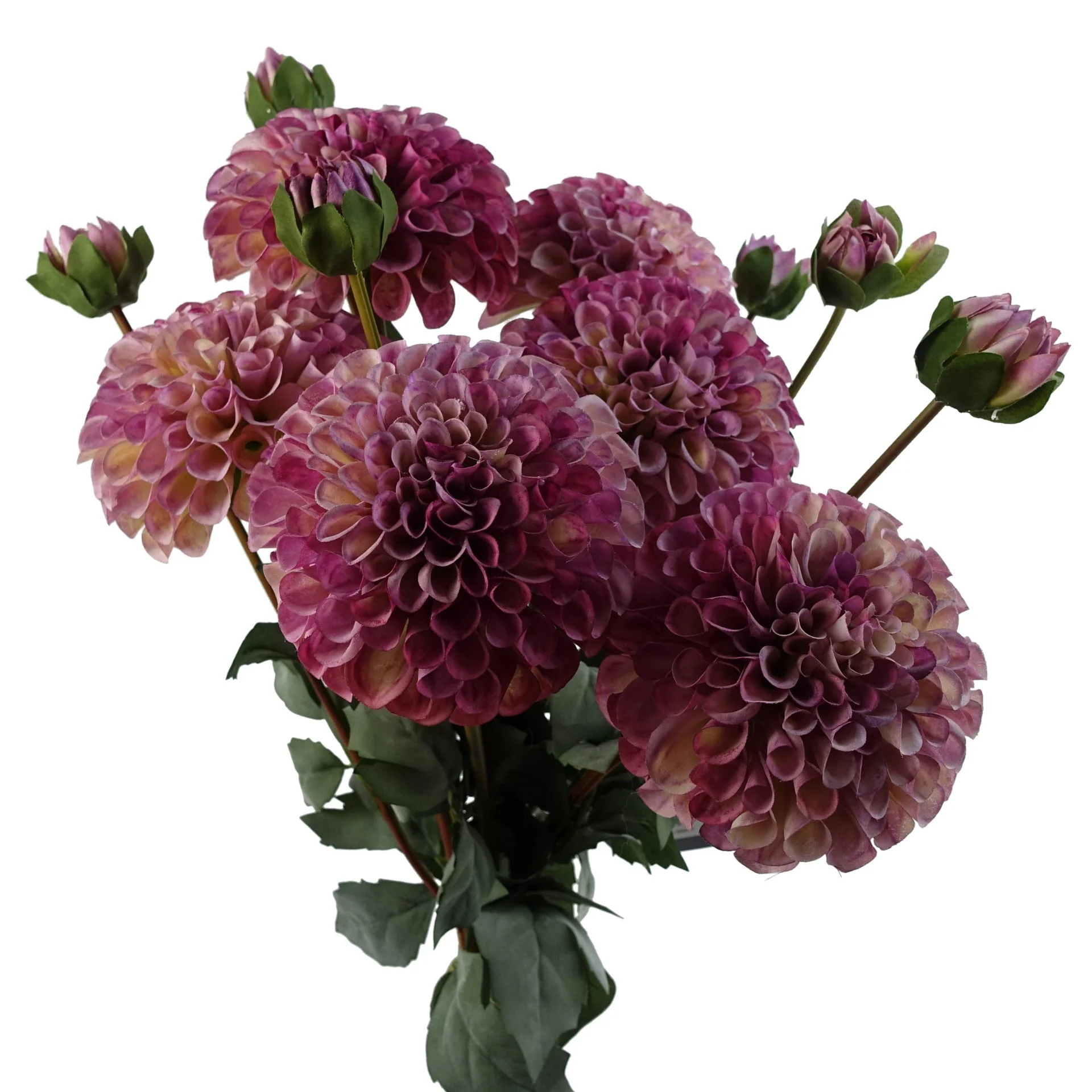 6 x 75cm Dhalia PomPom Artificial Flowers Pink - Image 2