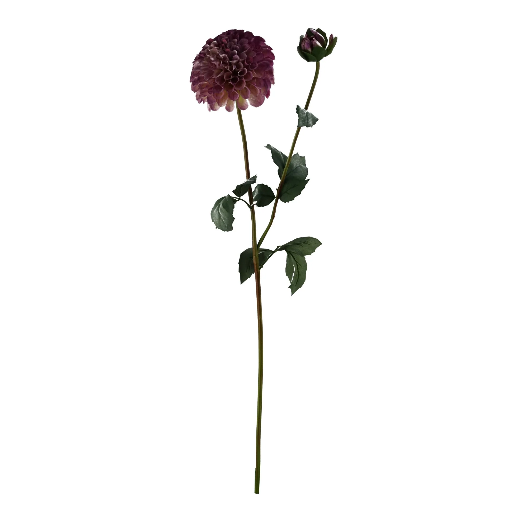 6 x 75cm Dhalia PomPom Artificial Flowers Pink - Image 4