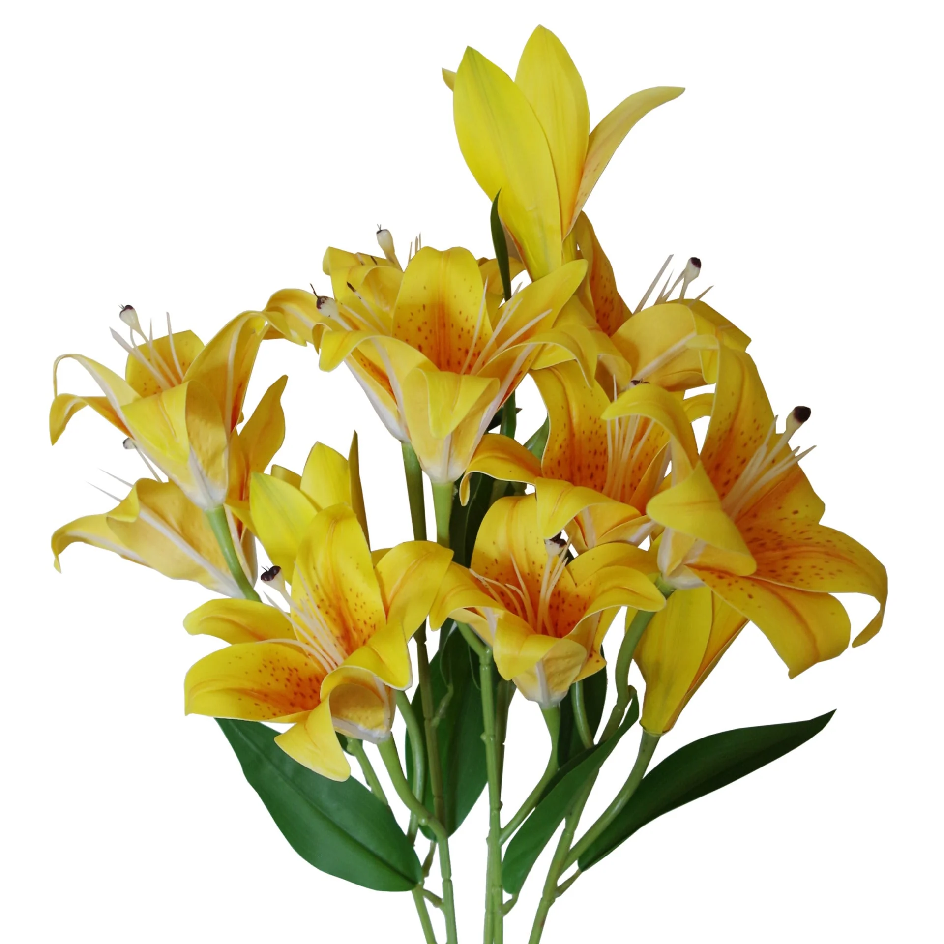 60cm Artificial Lily Stem Yellow - Image 2