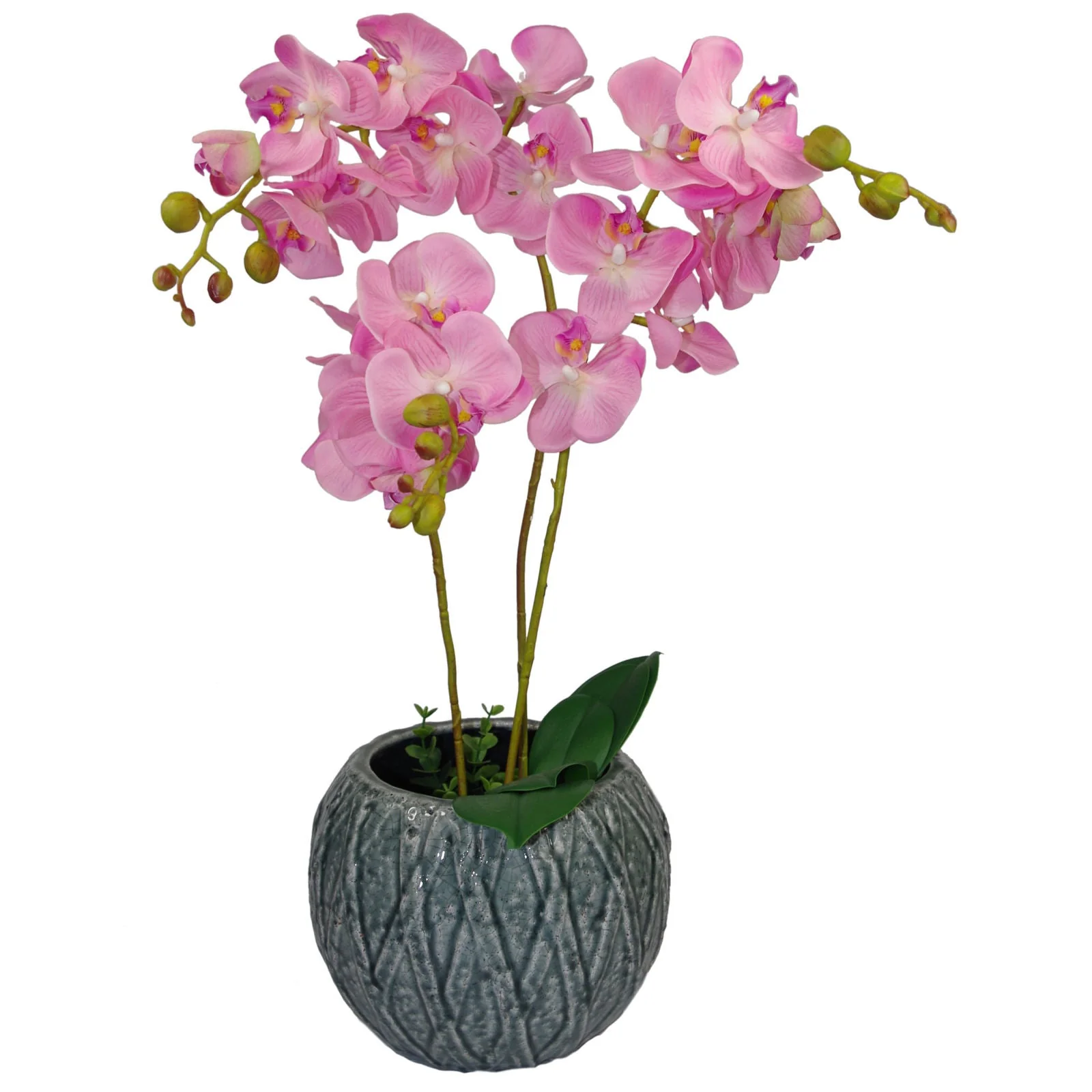 60cm Artificial Luxury Orchid -Triple Stem - Pink Realistic Plant - Image 2