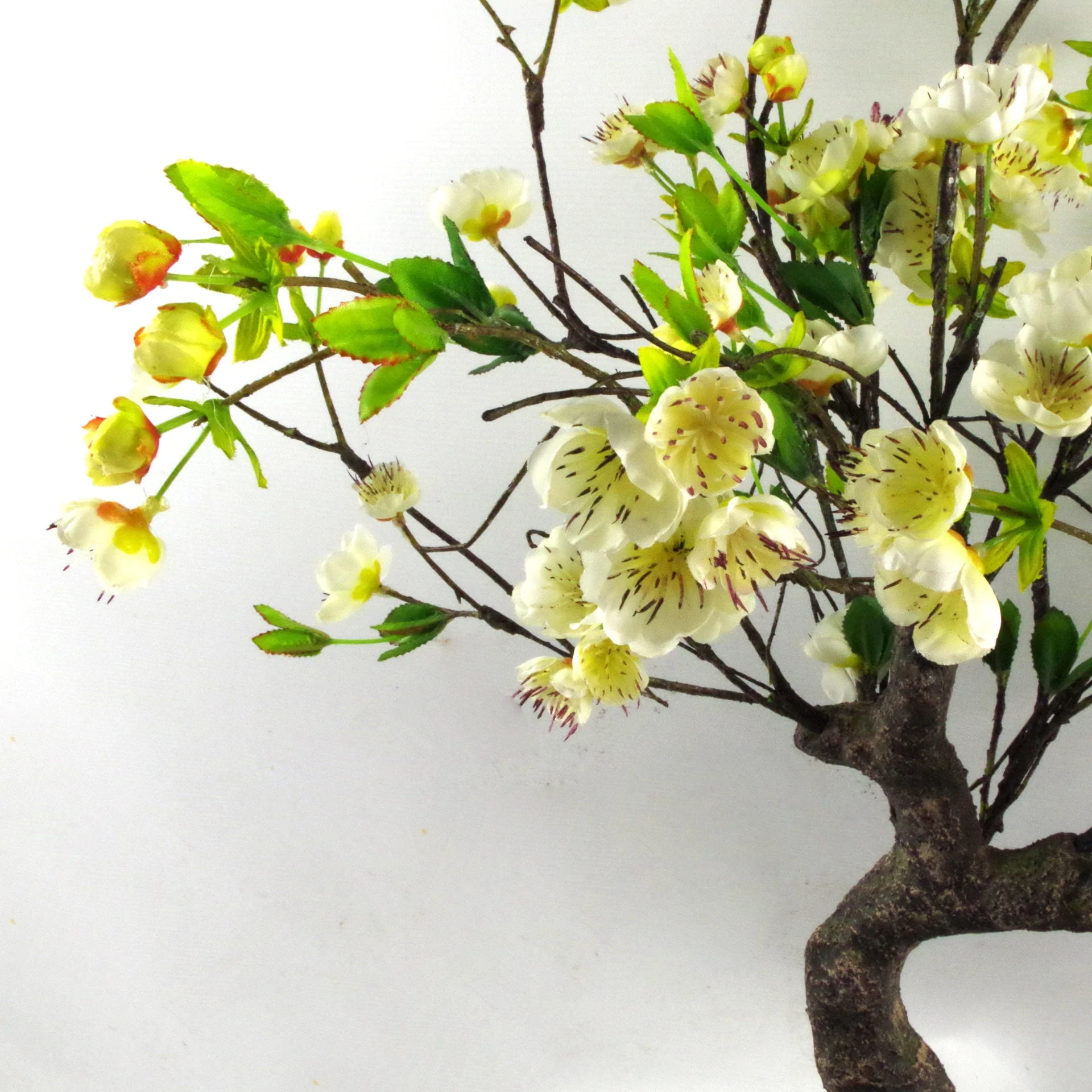 60cm Artificial White Blossom Bonsai Tree - Image 2