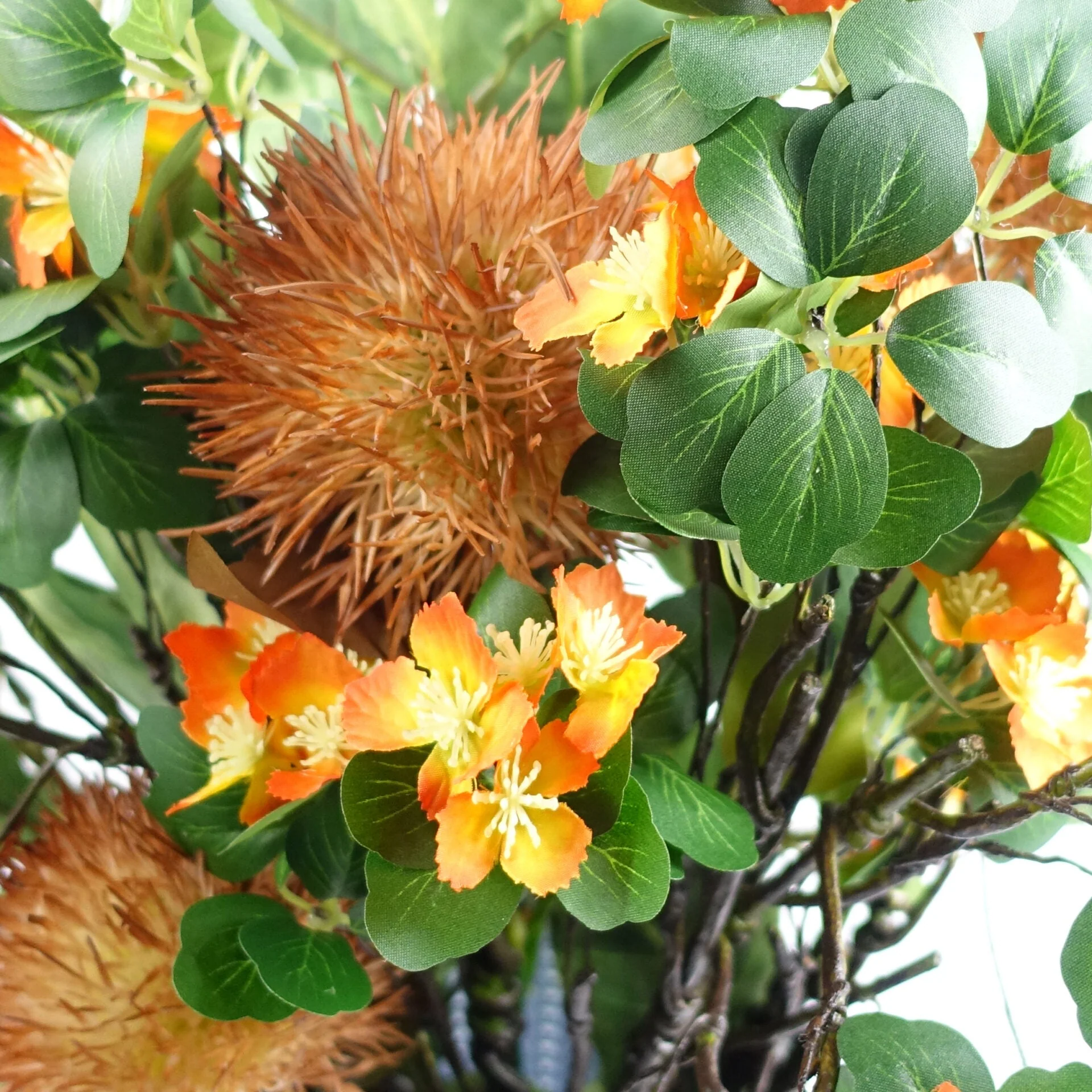 60cm Flower Foliage Spray - Orange - Image 4