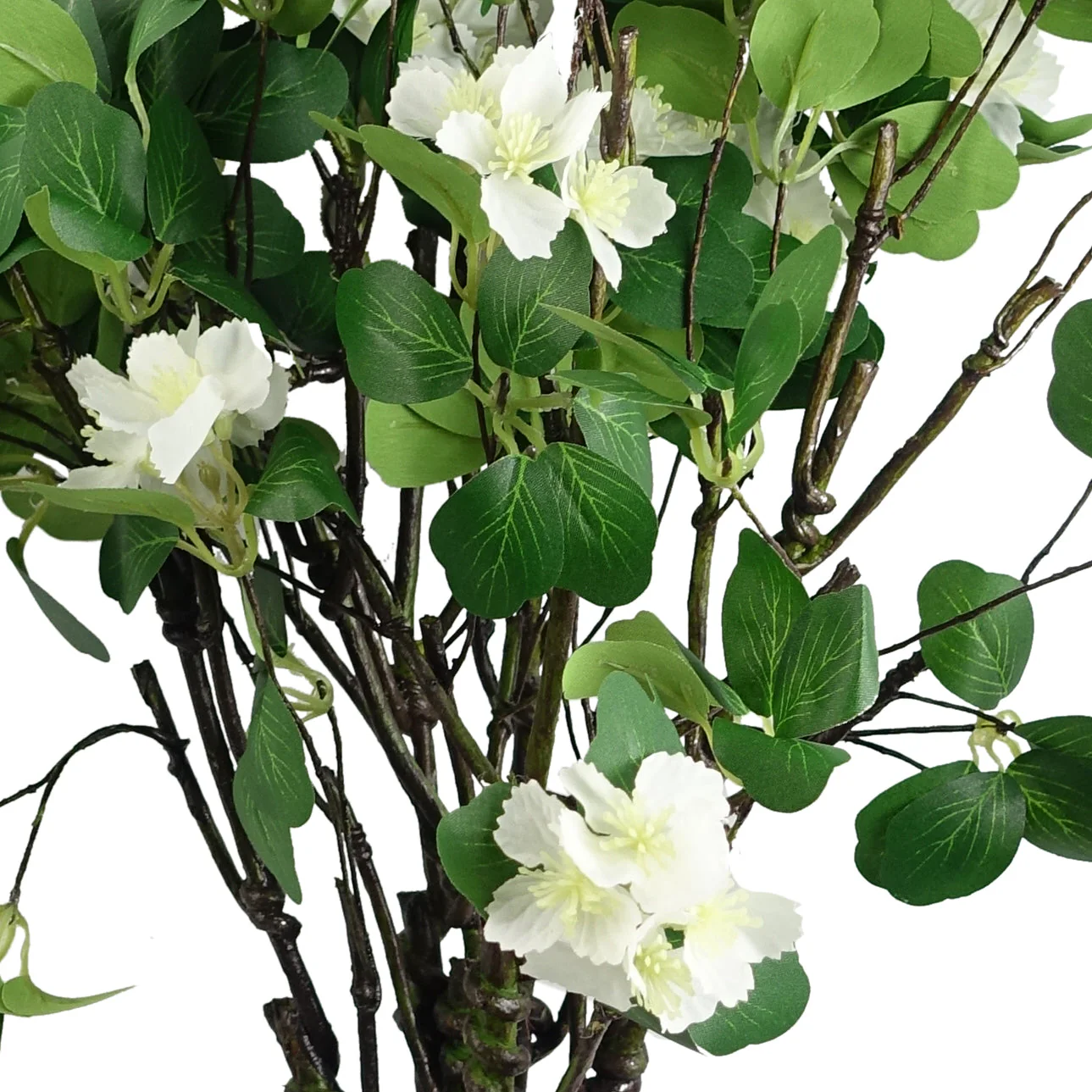 60cm Flower Foliage Spray - White - Image 4