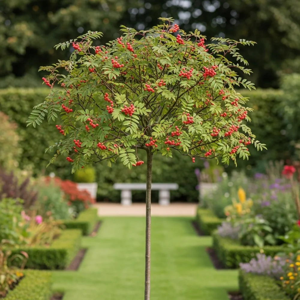 7ft Half-Standard 'Eastern Promise' Mature Pink Berried Mountain Ash Tree | 6/8cm Girth | Grown in 20L Airpot