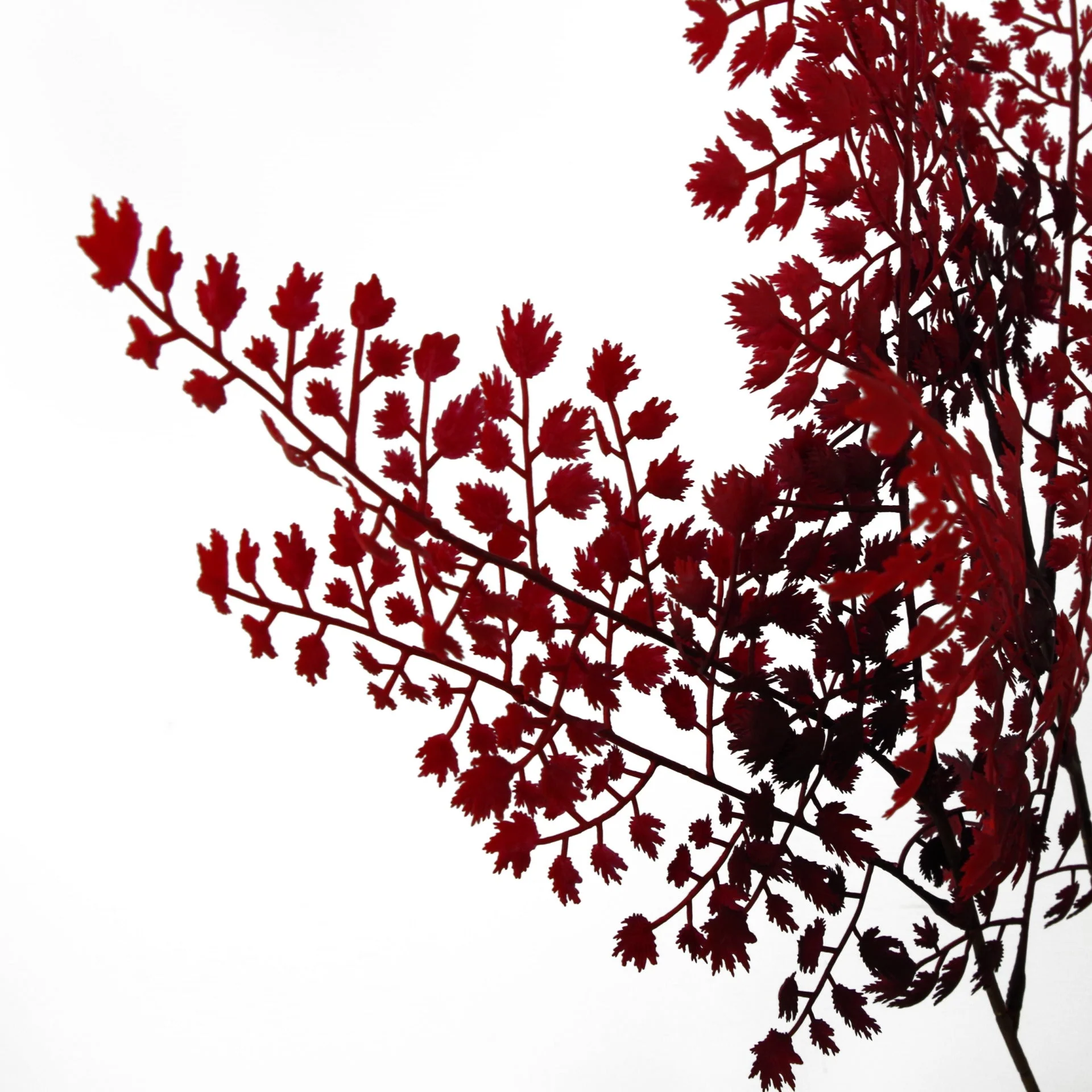 70cm Artificial Autumn Red Fern Tree Plant - Image 2