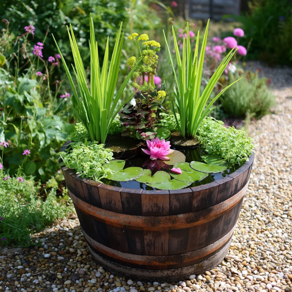 Oak Half Barrel Wildlife Pond In A Pot Kit - Image 4