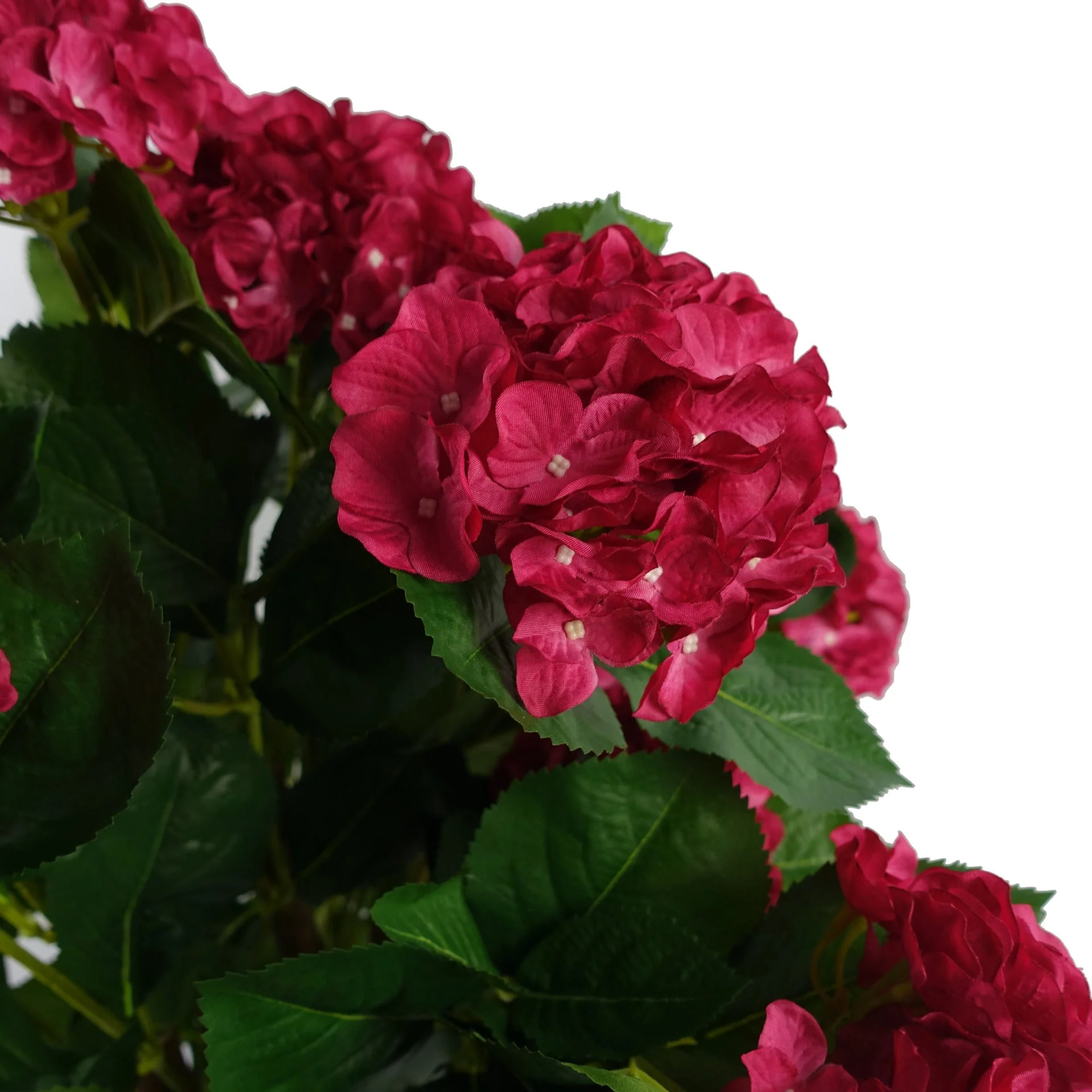 75cm Artificial Pink Bush Hydrangea Plant Potted - Image 2