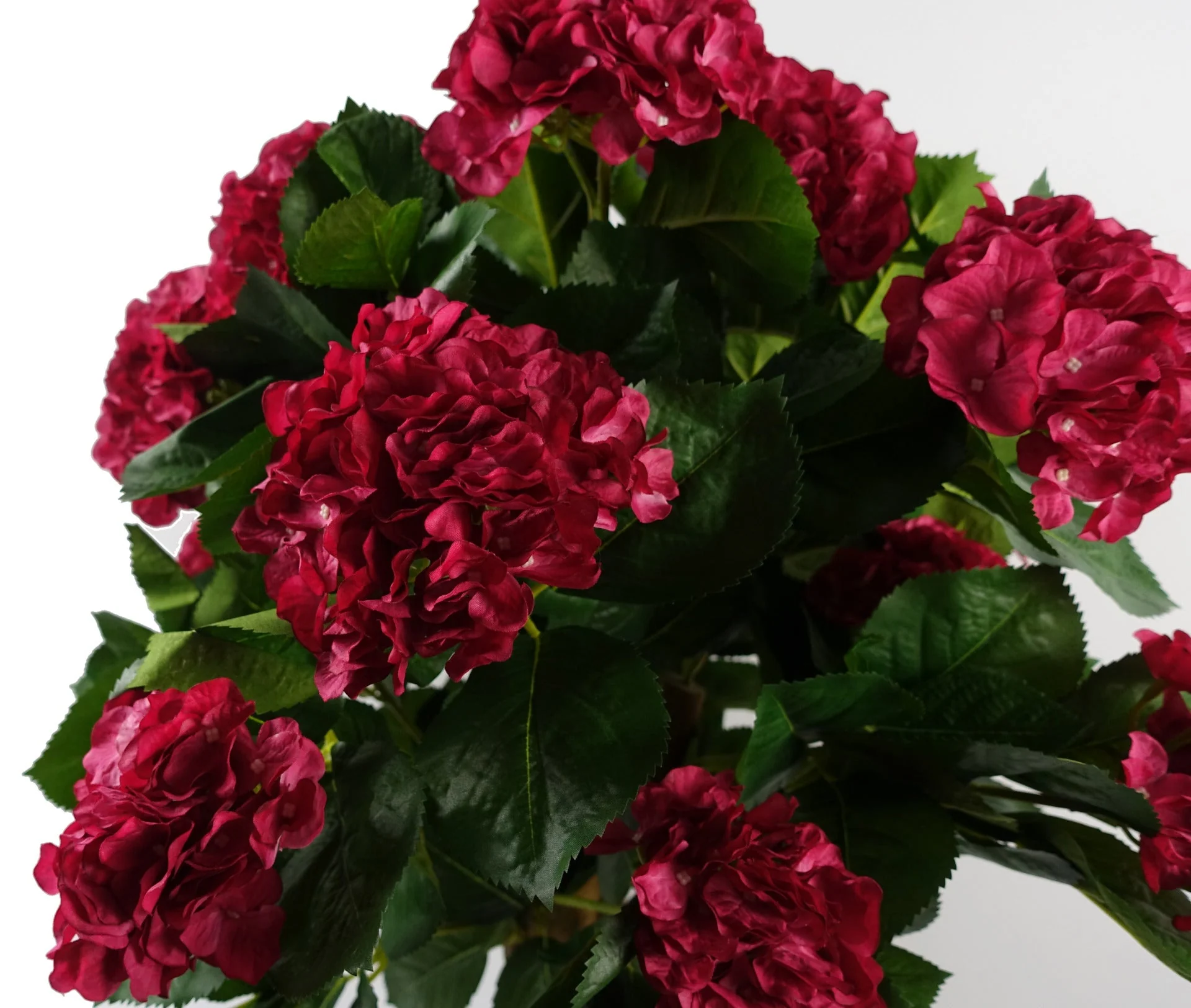 75cm Artificial Pink Bush Hydrangea Plant Potted - Image 3