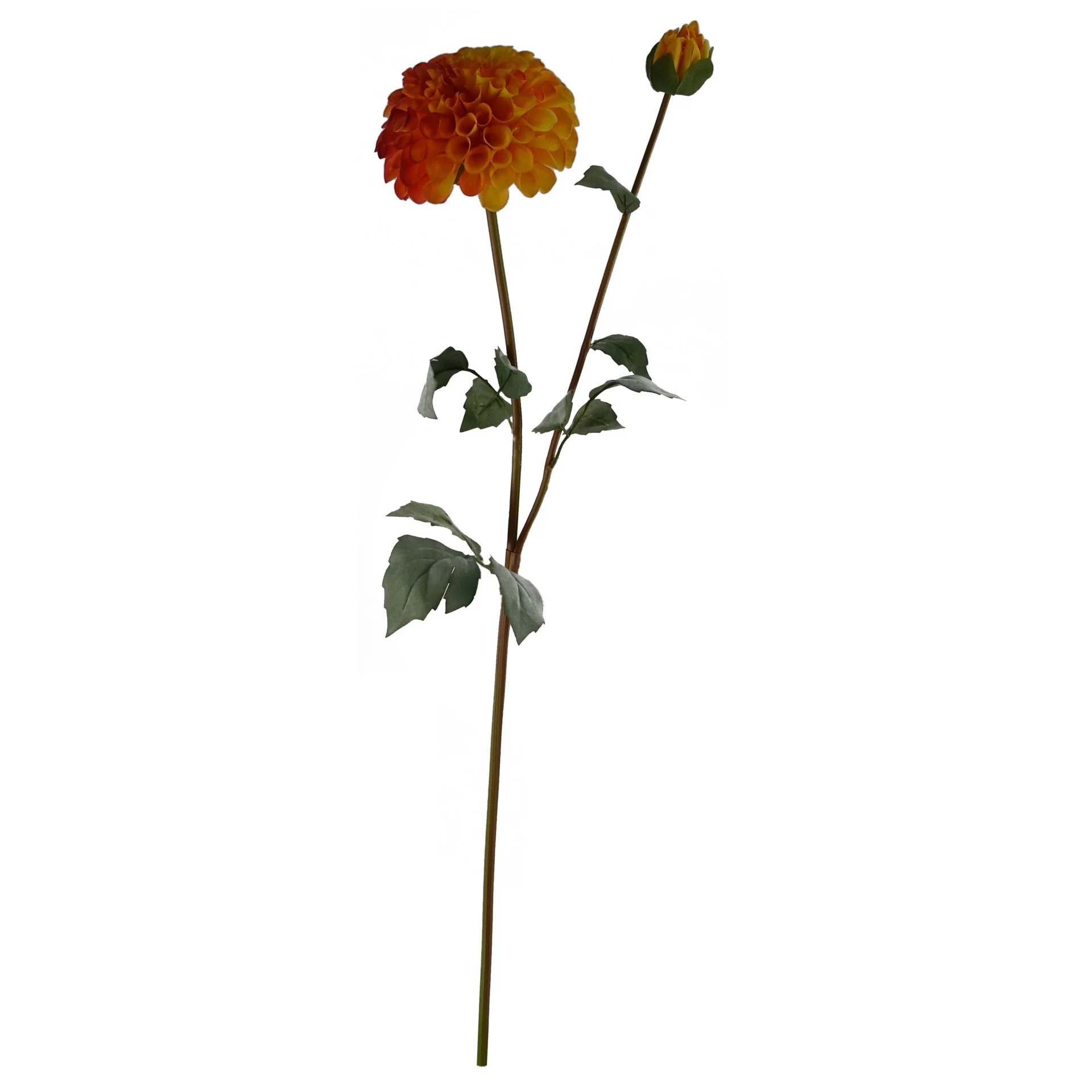 75cm Dhalia PomPom Artificial Flowers Orange - Image 2