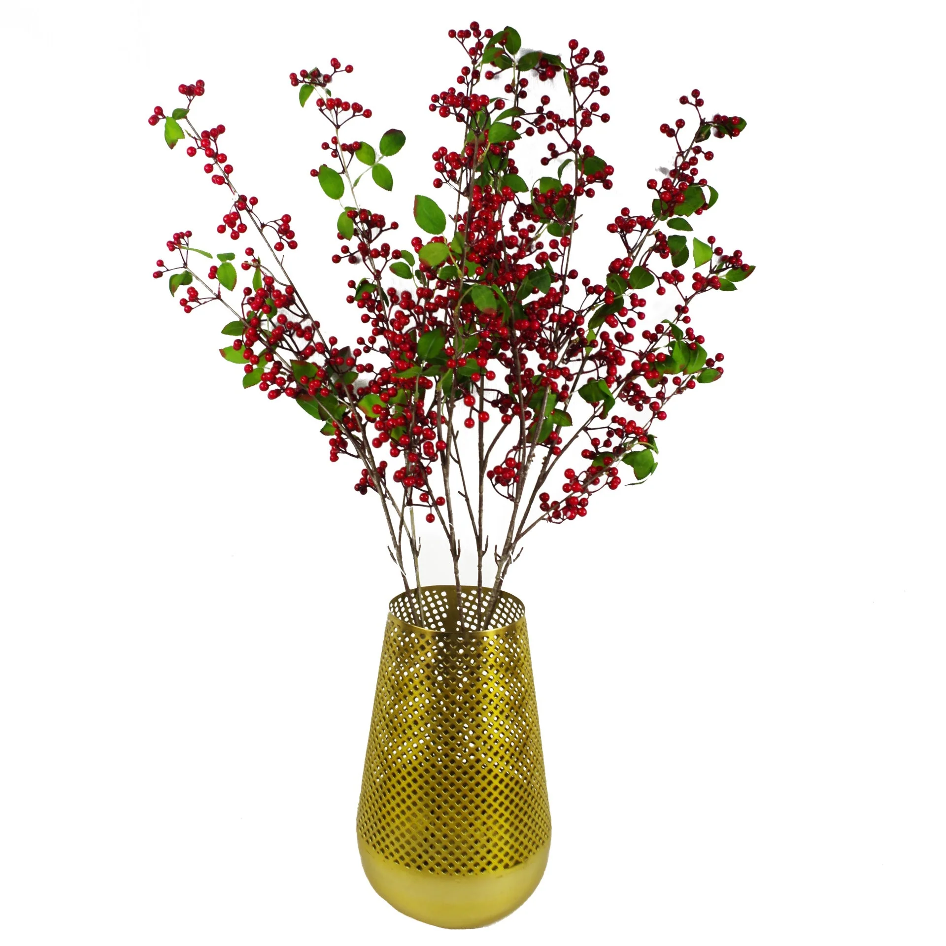 80cm Artificial Red Christmas Berry Spray - Image 3