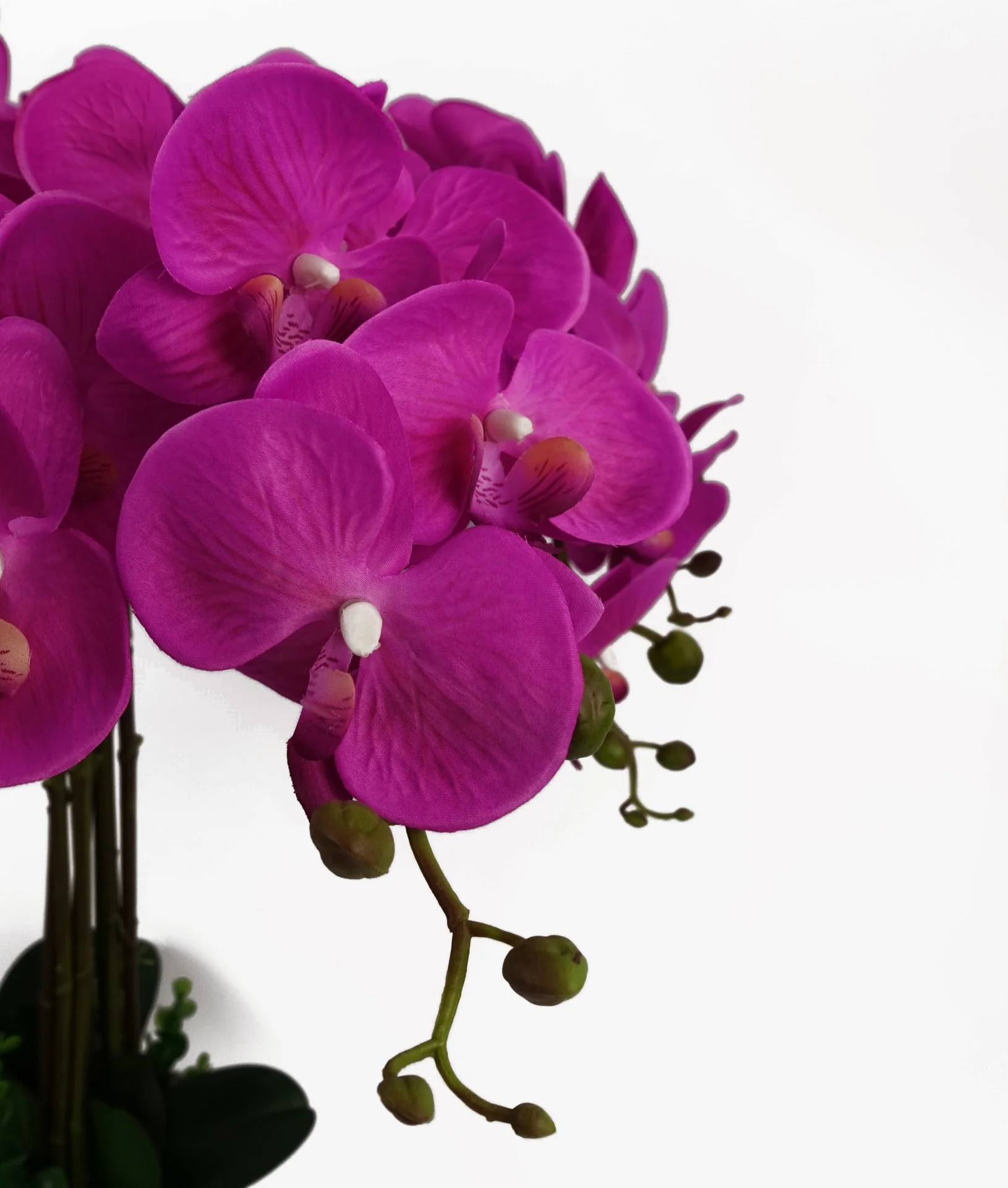 85cm Artificial Deluxe Bush Orchid - Dark Pink - Image 4