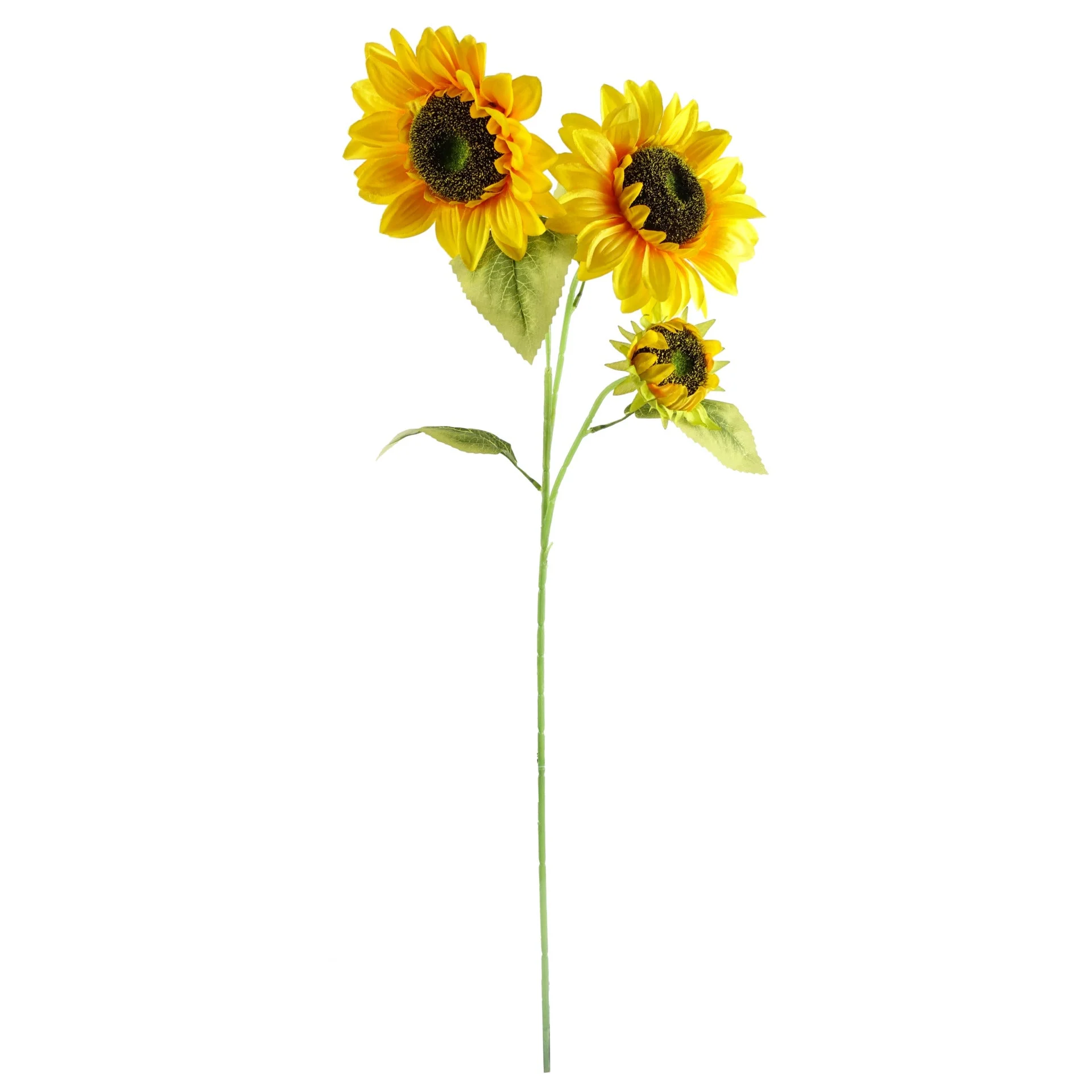88cm Yellow Artificial Sunflower - 3 heads - Image 2