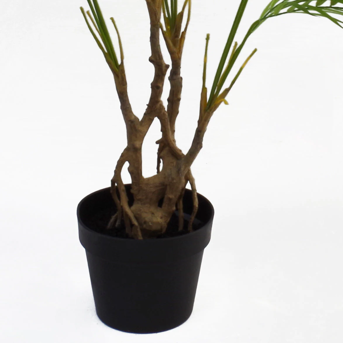 90cm Artificial Areca Palm Plant Twisted Detail Trunk  with Silver Metal Plater - Image 4