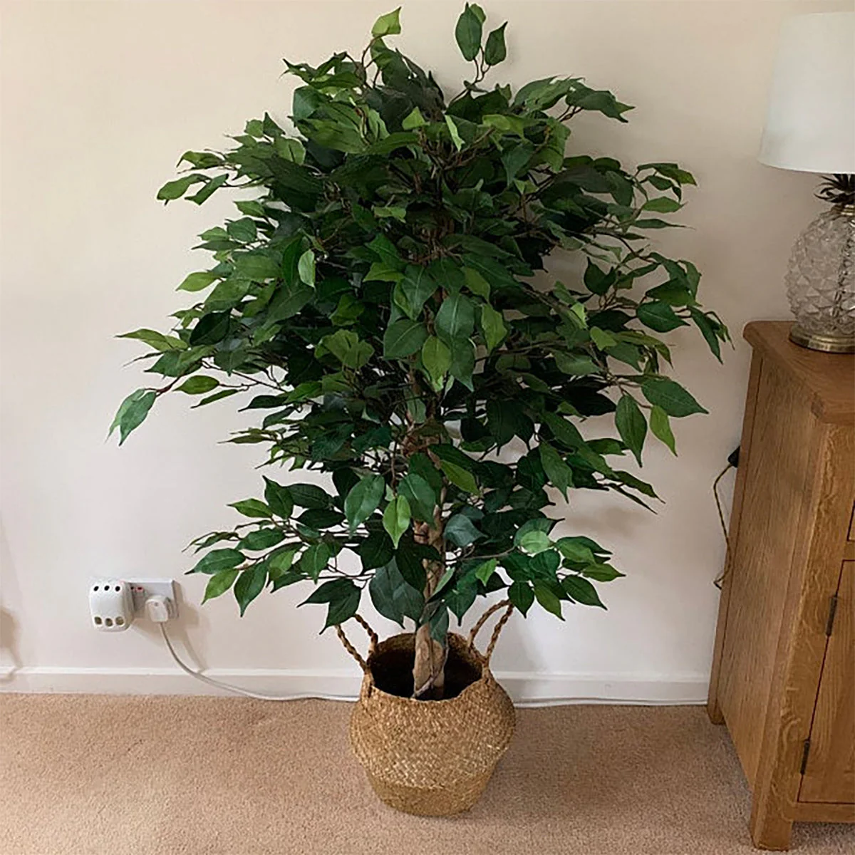 90cm Artificial Ficus Tree / Plant -Copper Metal Planter - Image 3
