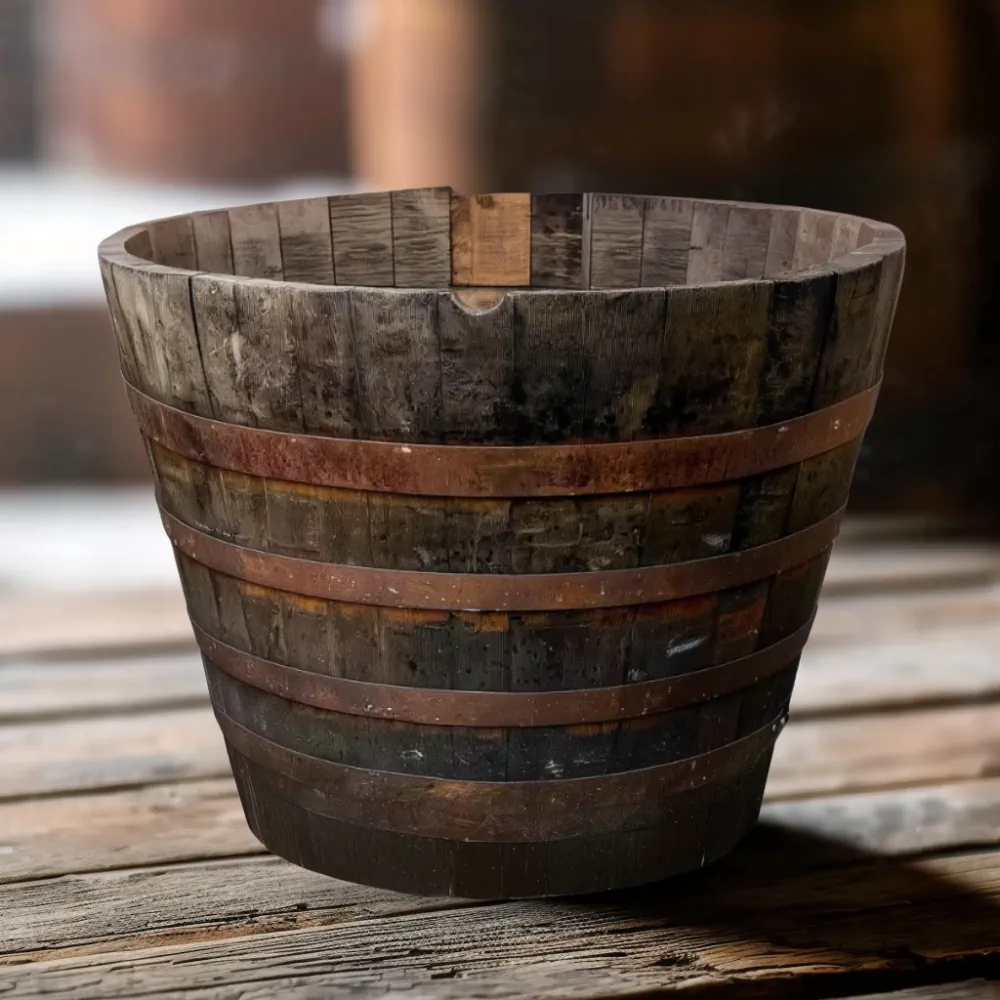 90cm Giant Rustic Oak Half Barrel Wildlife Pond In A Pot Kit - Image 4