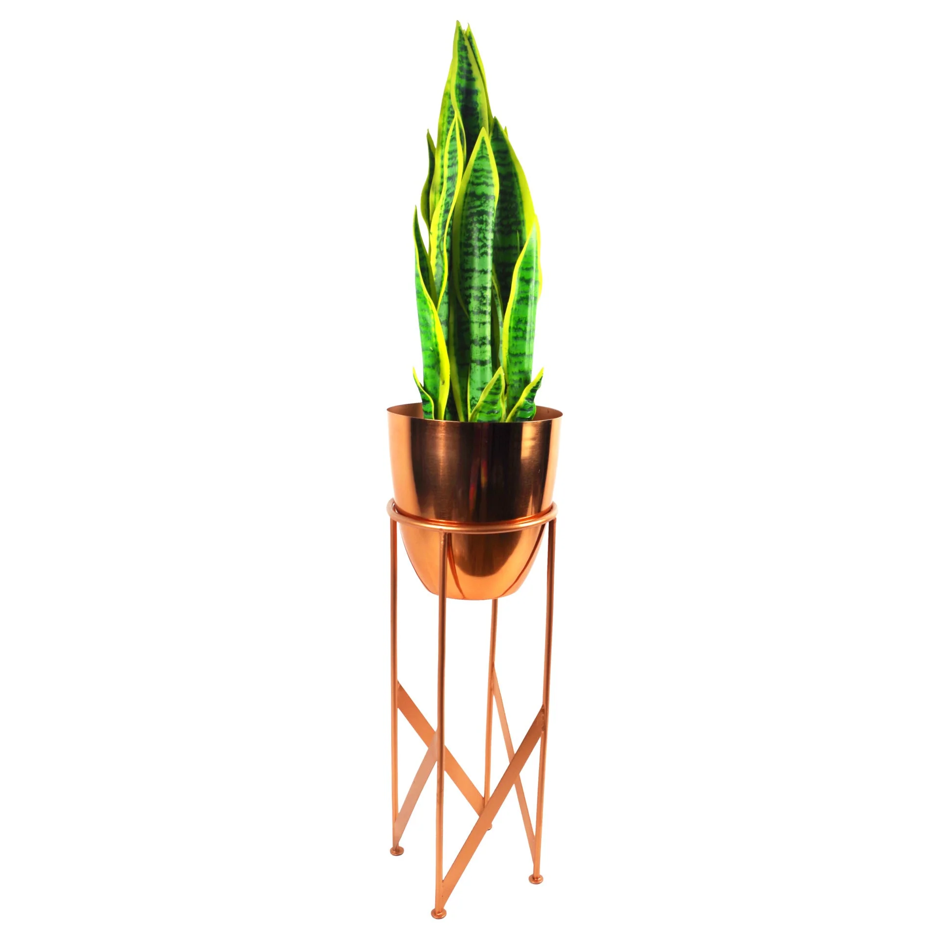 90cm Gold Planter with Artificial Yukka Plant - Image 4