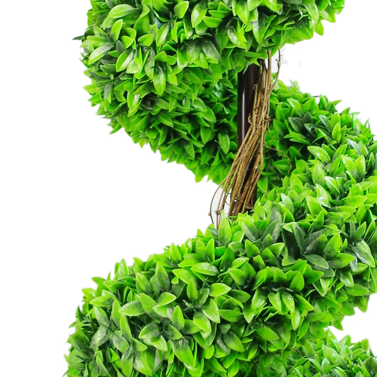90cm Green Large Leaf Spiral with Decorative Planter - Image 2