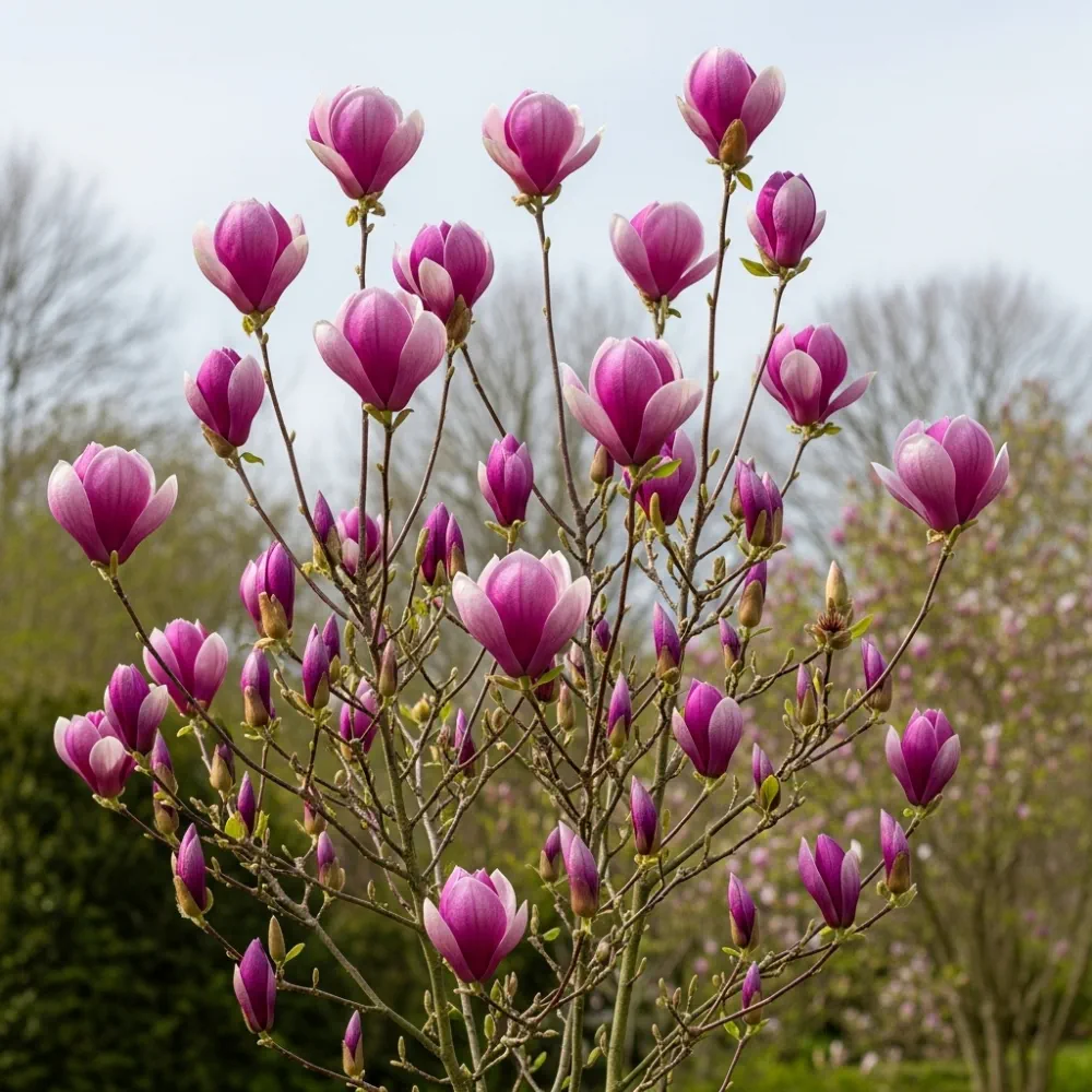 8ft Mature 'Susan' Magnolia Tree | Multi-Stem Purple Magnolia | Rootballed Tree - Image 3