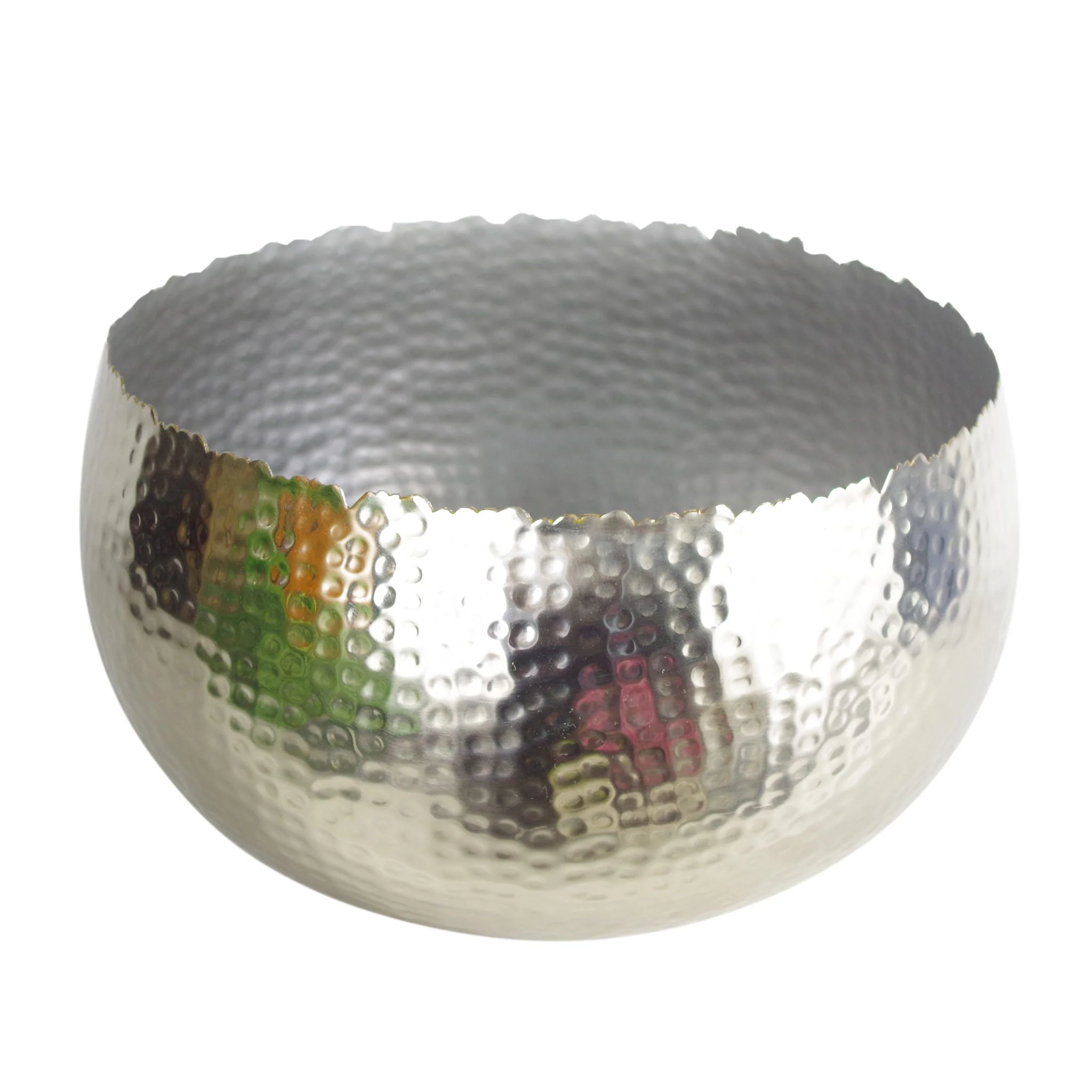 Artificial Christmas Xmas Poinsettias Silver Curve Large Metal Planter - Image 2