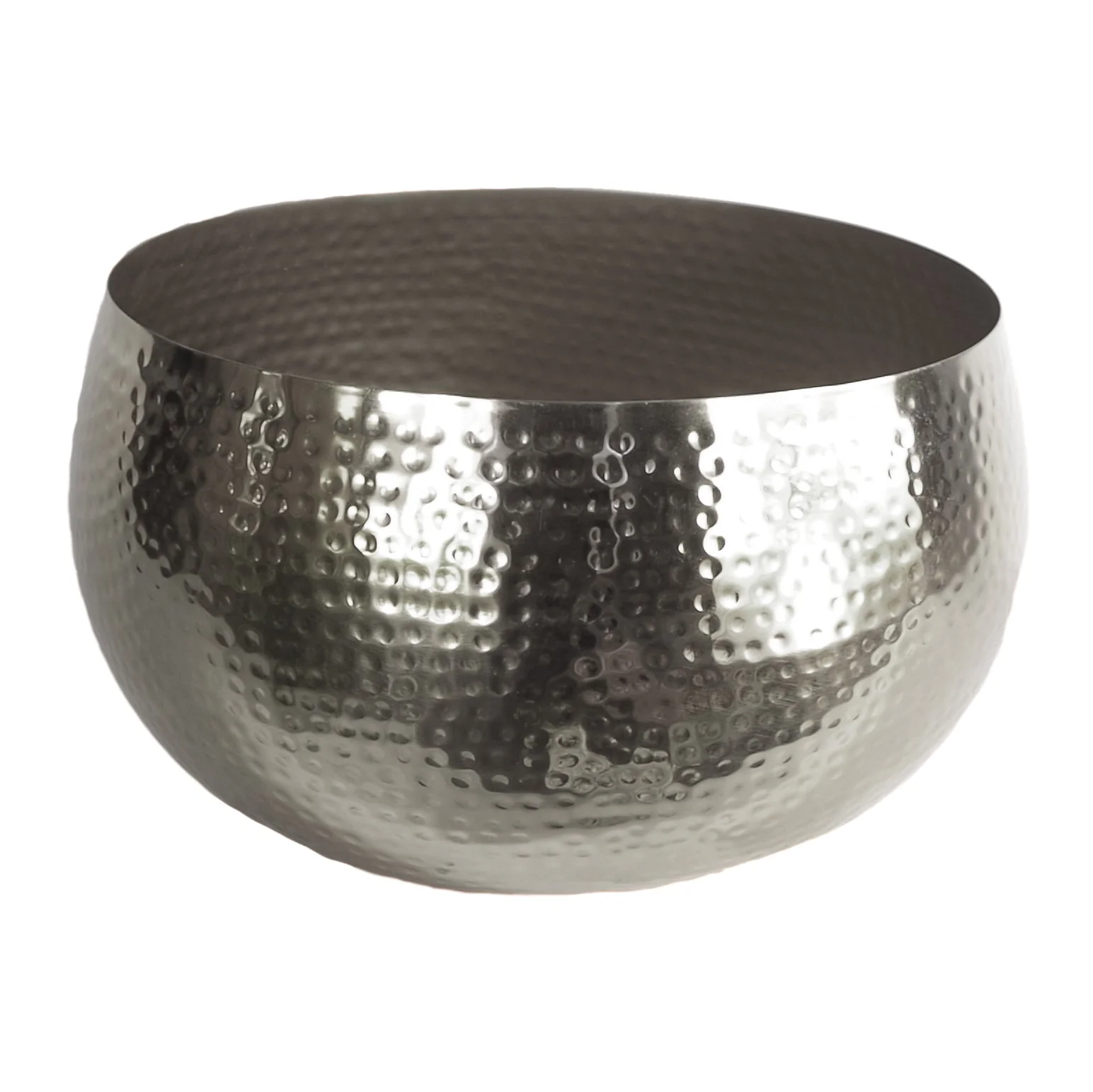 Artificial Christmas Xmas Poinsettias Silver Large Metal Planter - Image 2