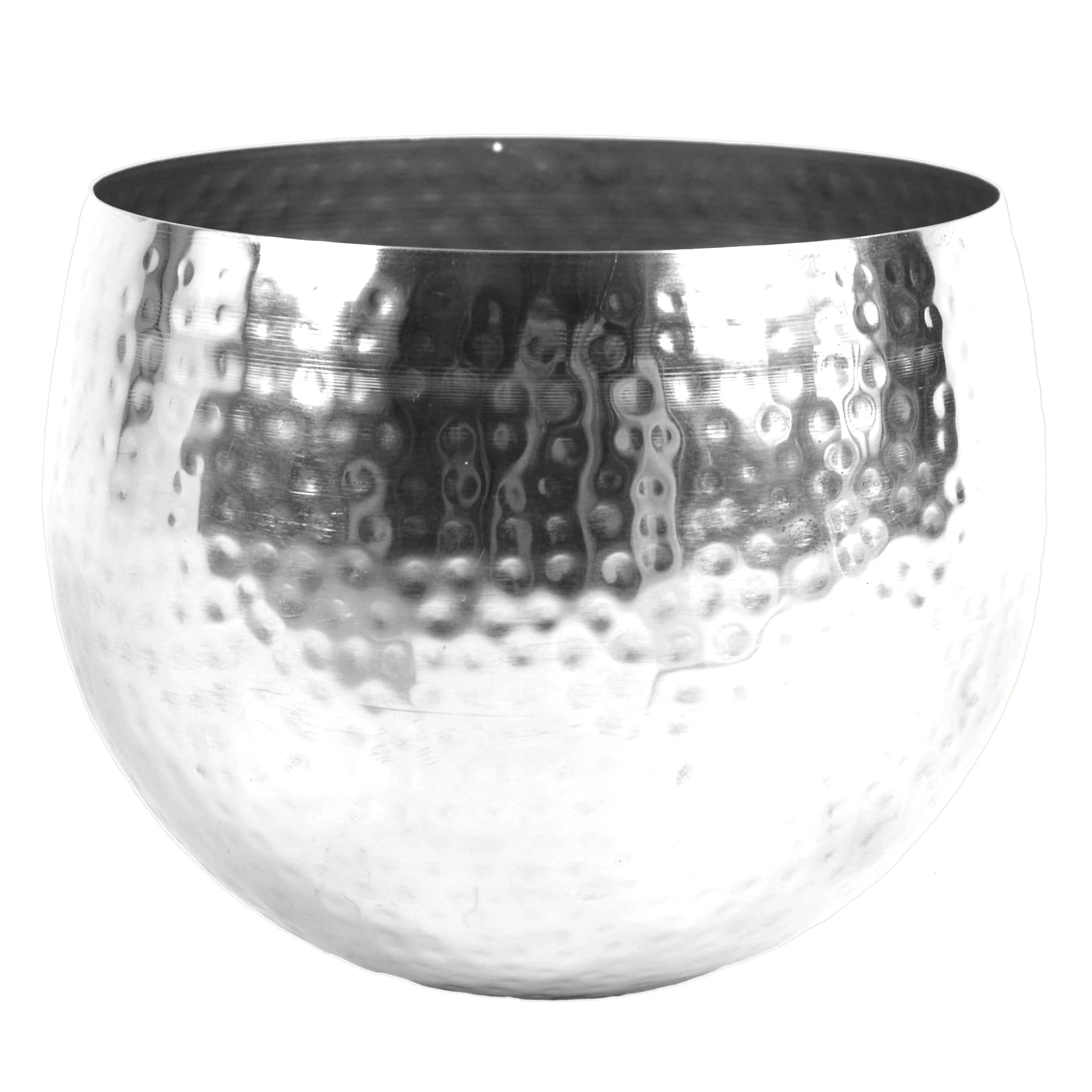 Artificial Christmas Xmas Red Poinsettia 40cm Silver Hammered Metal Planter - Image 2
