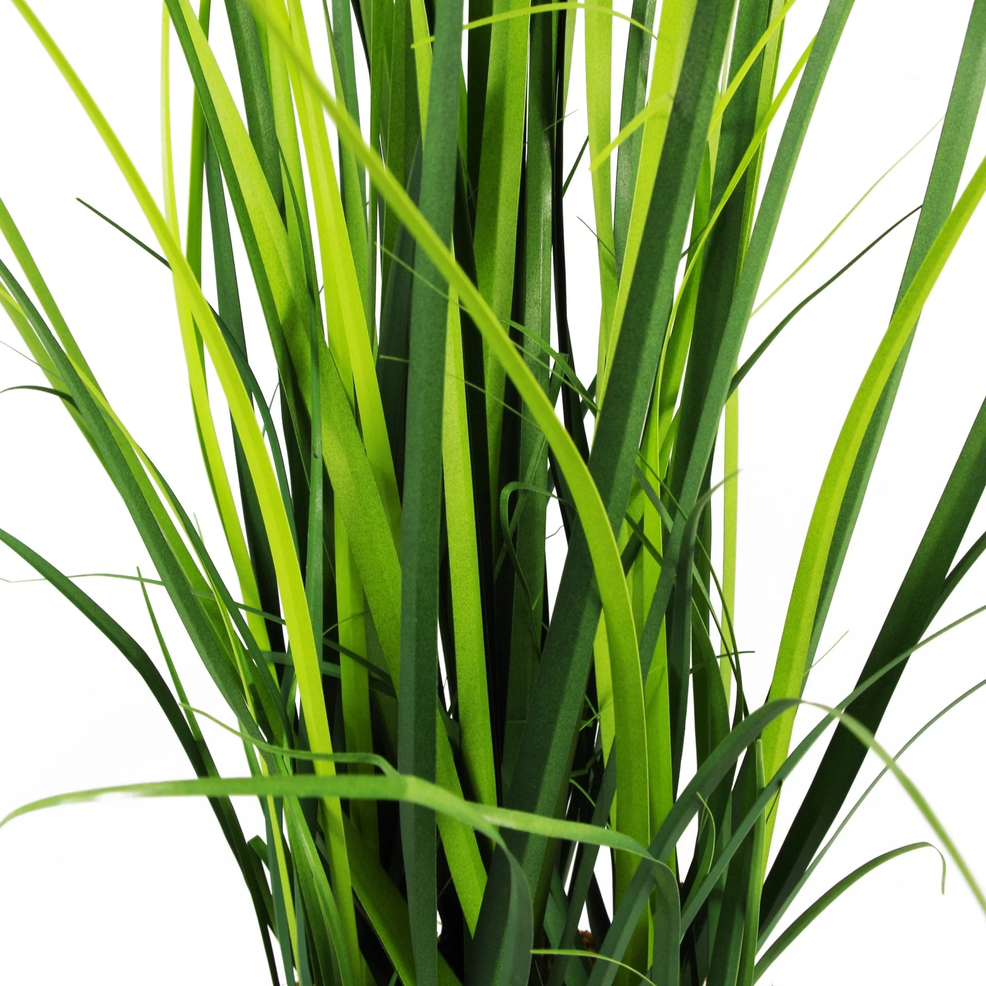 Artificial Grass Plant With Blue Ceramic Planter - Image 4